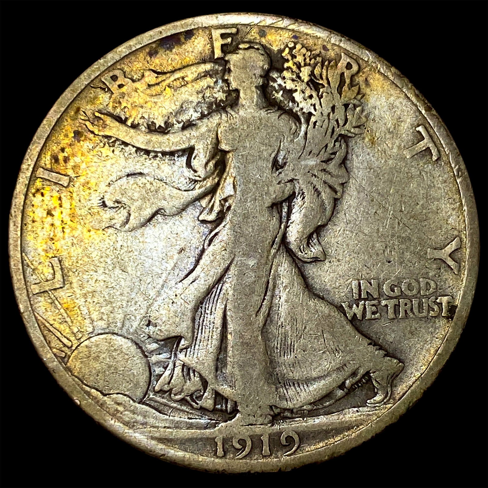 1919-S Silver Walking Liberty Half Dollar NICELY CIRCULATED: 1919-S Silver Walking Liberty Half Dollar NICELY CIRCULATED