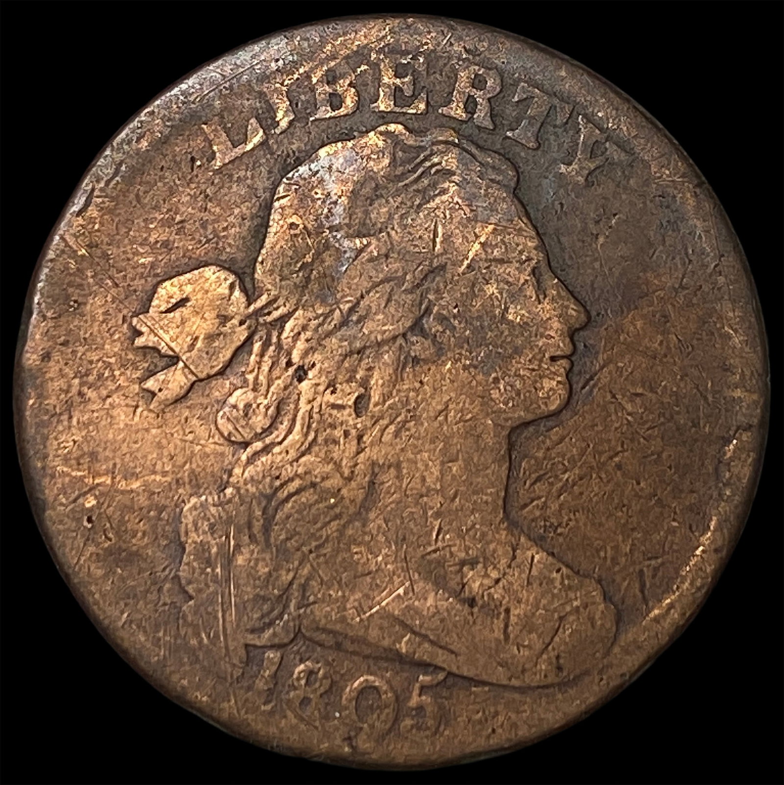 1805 Draped Bust Large Cent NICELY CIRCULATED: 1805 Draped Bust Large Cent NICELY CIRCULATED