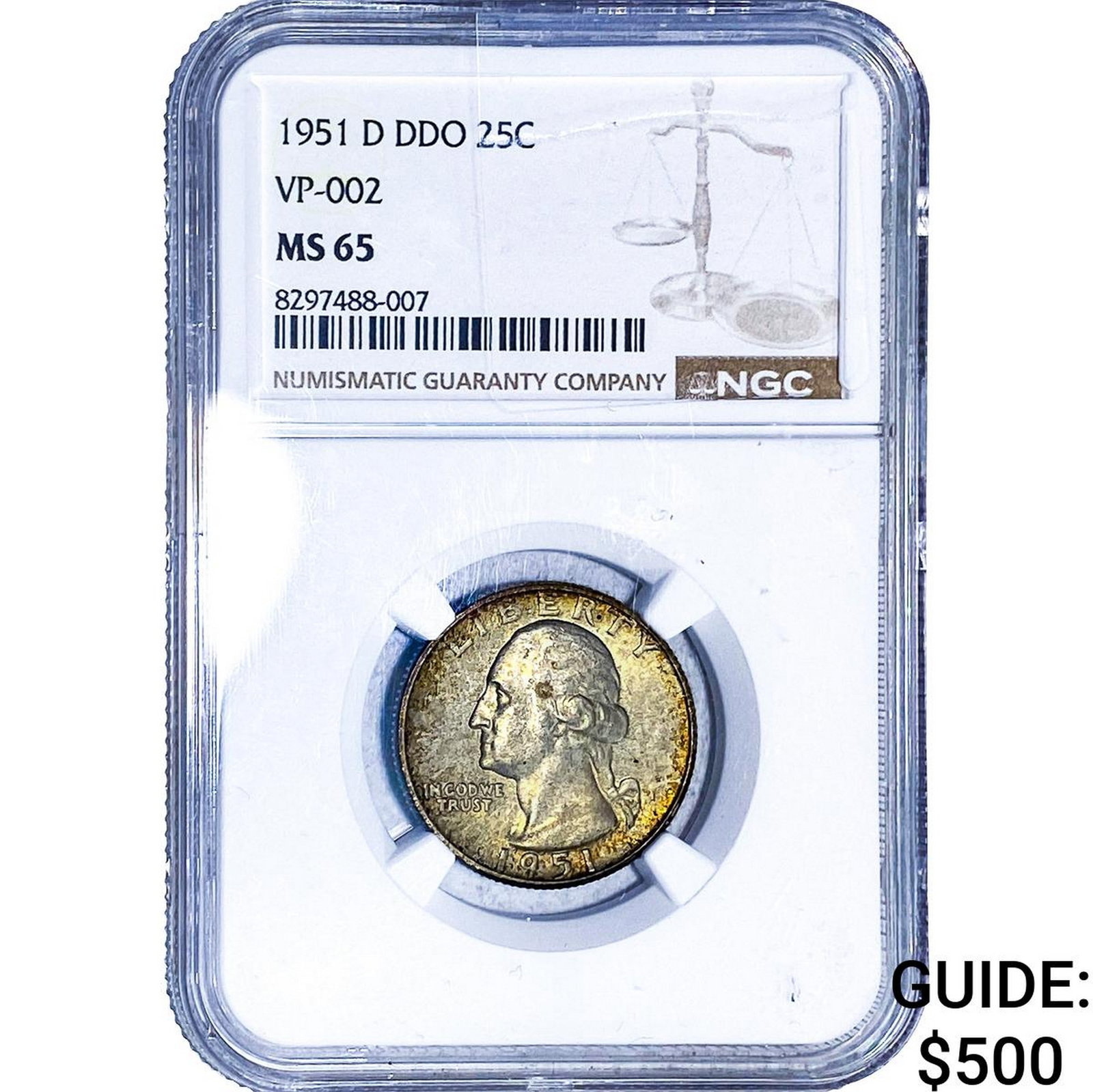 1951-D Washington Silver Quarter NGC MS65 DD0 VP-002 (1 of 2)