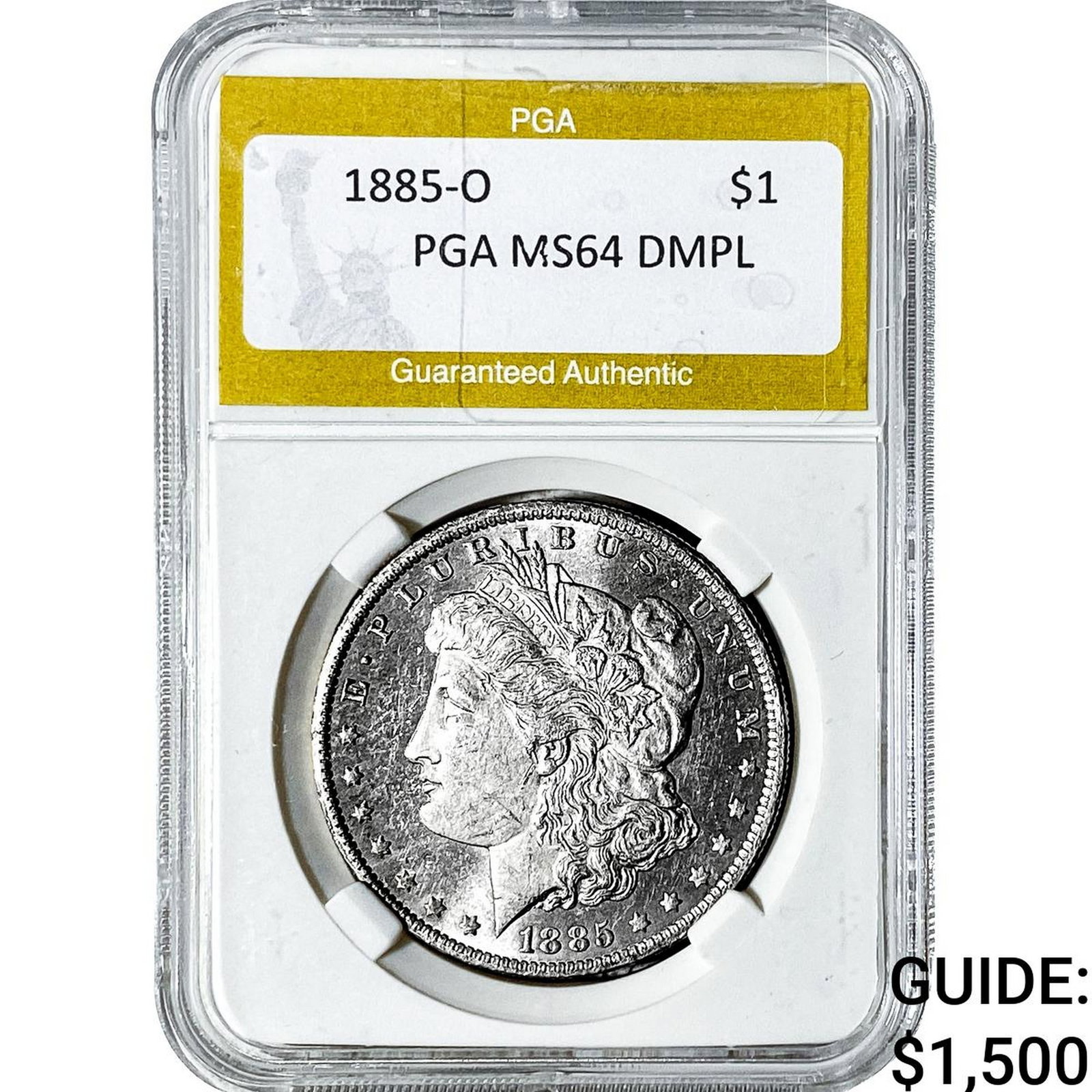 1885-O Morgan Silver Dollar PGA MS64 DMPL (1 of 2)