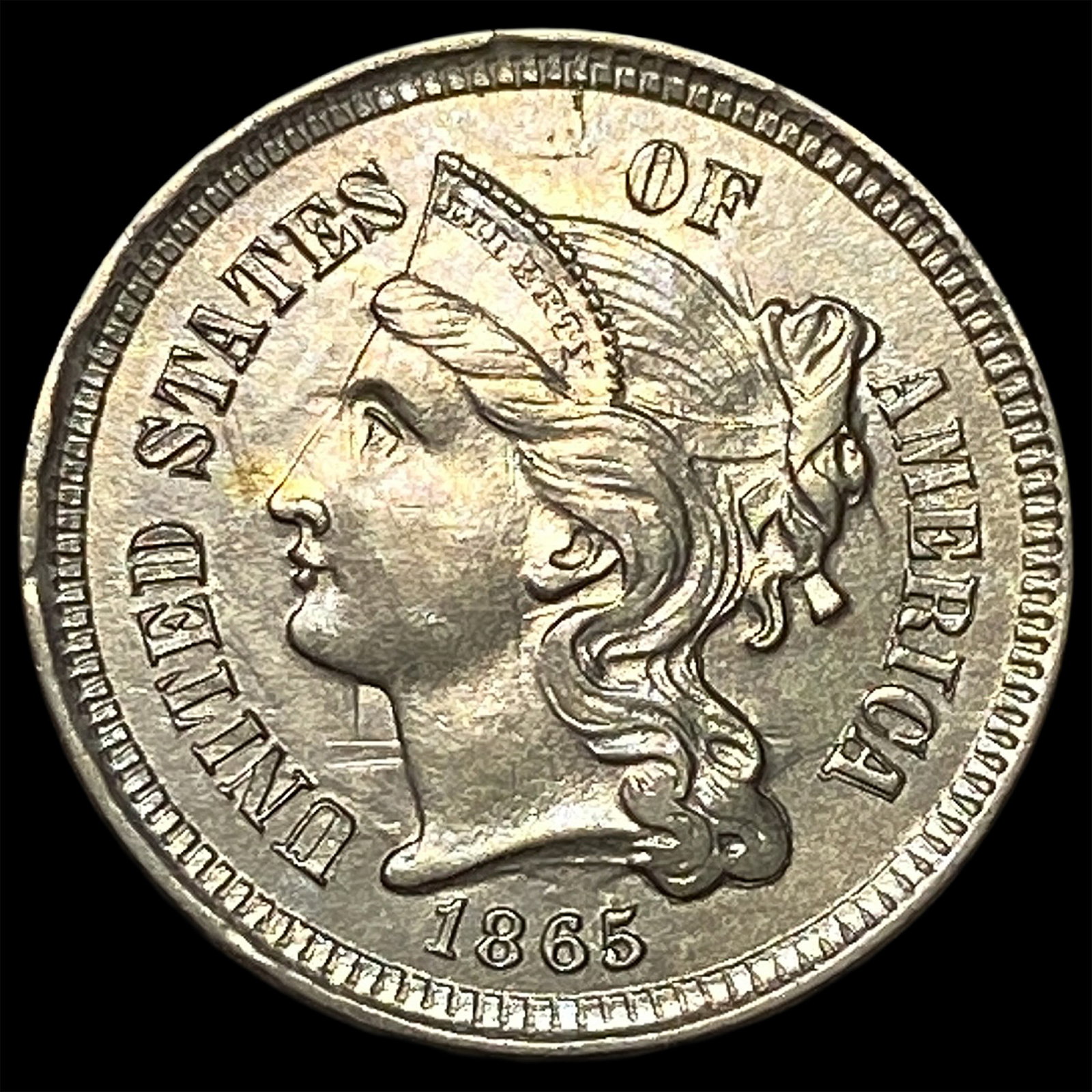 1865 Nickel Three-Cent Piece CHOICE AU (1 of 2)