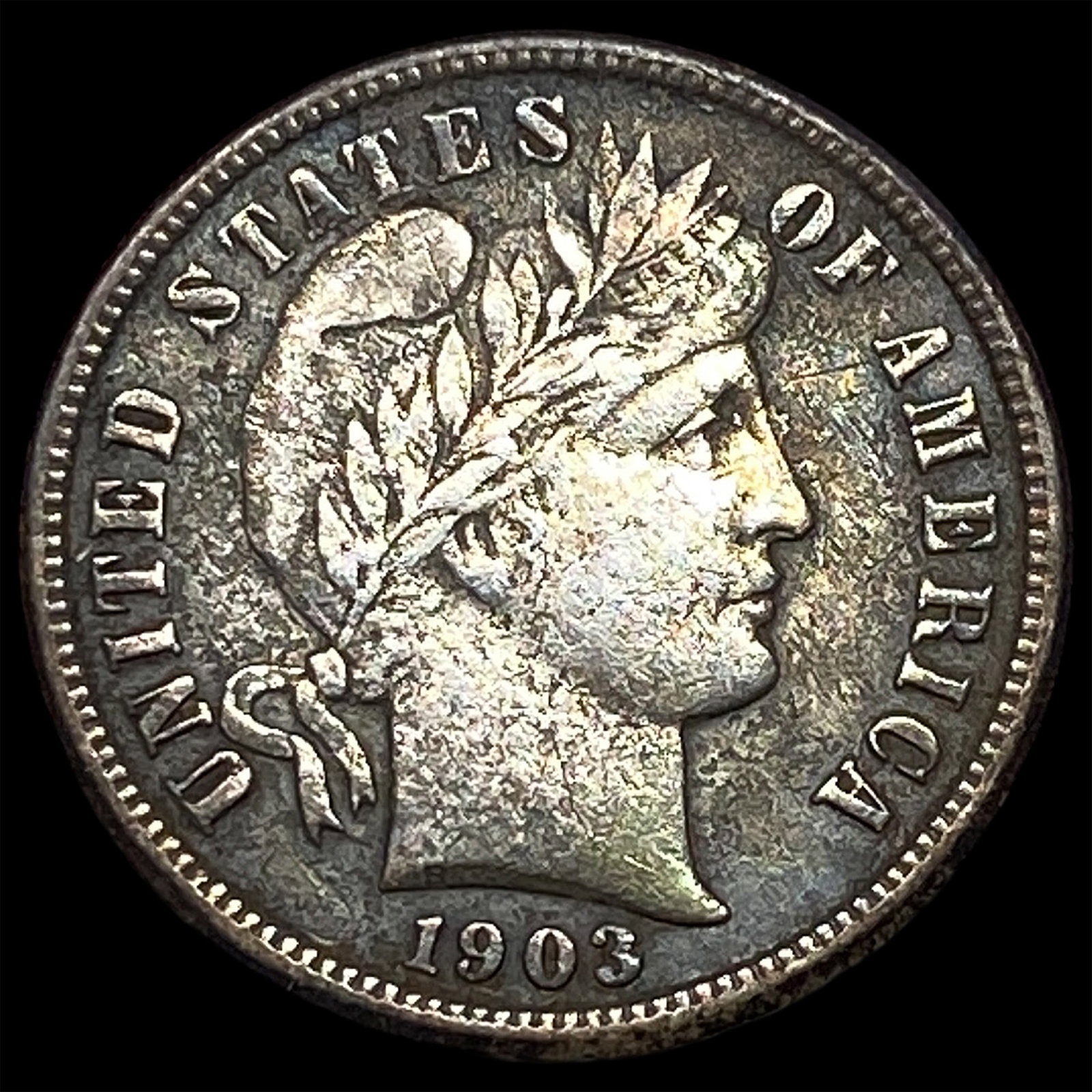 1903-O Silver Barber Dime NEARLY UNCIRCULATED: 1903-O Silver Barber Dime NEARLY UNCIRCULATED