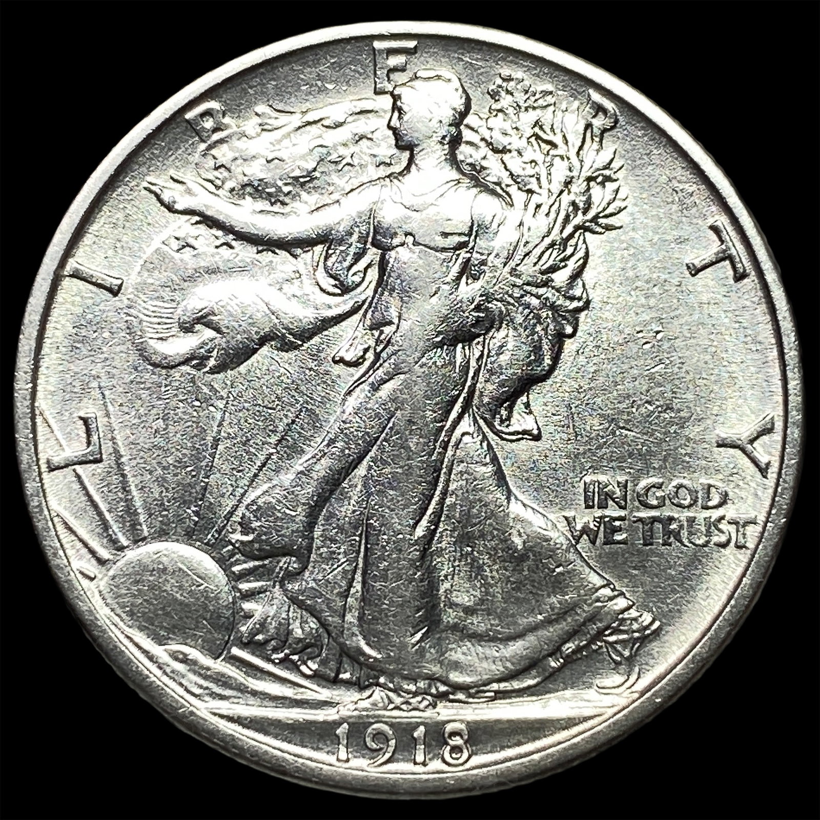 1918-S Silver Walking Liberty Half Dollar UNCIRCULATED (1 of 2)