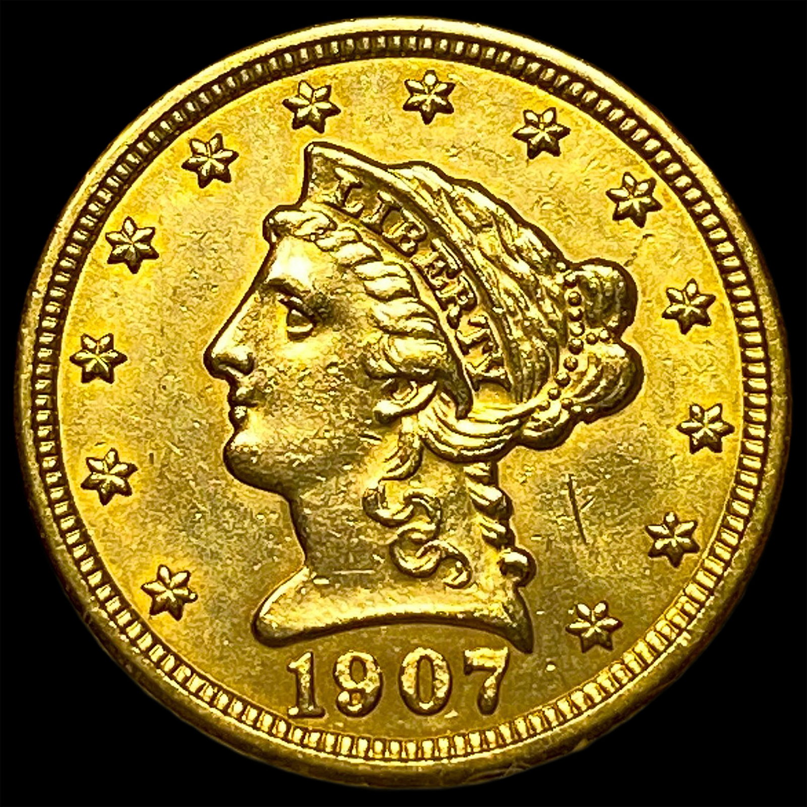 1907 Liberty Head Gold Quarter Eagle $2.50 CHOICE AU: 1907 Liberty Head Gold Quarter Eagle $2.50 CHOICE AU