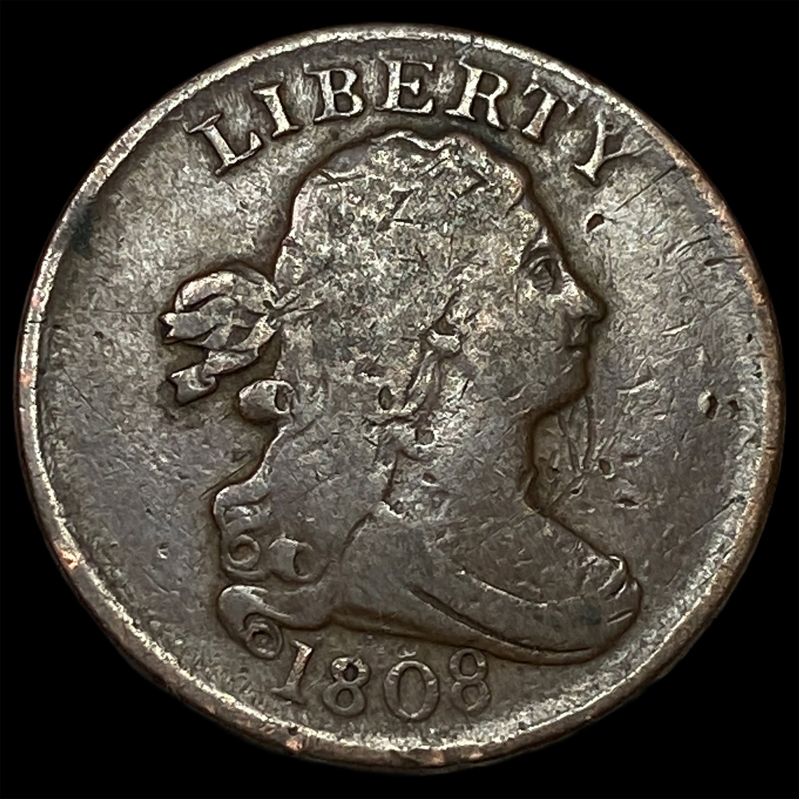 1808 Copper Half Cent NEARLY UNCIRCULATED (1 of 2)