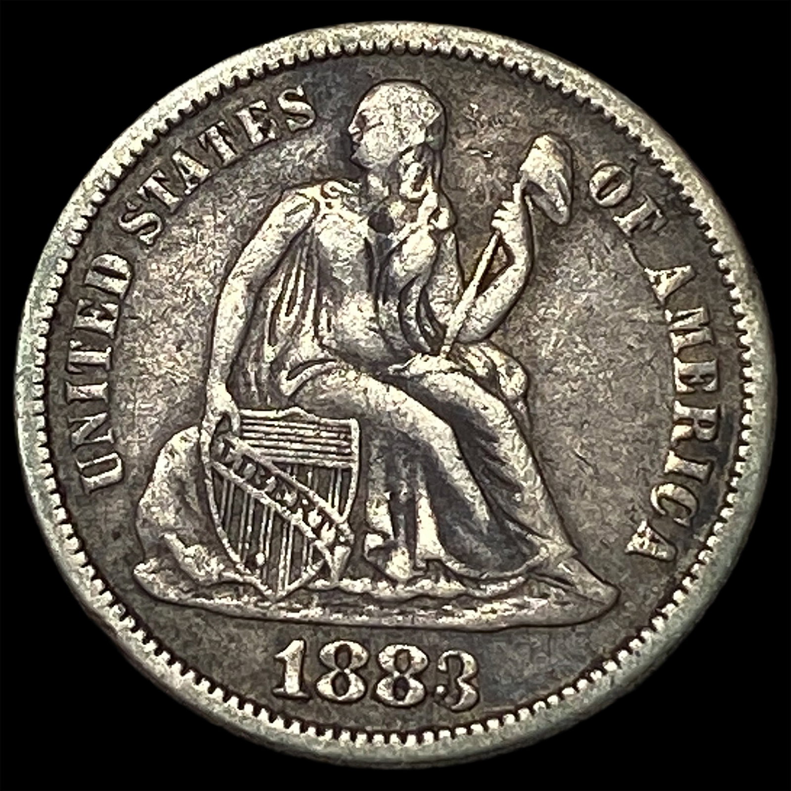 1883 Seated Liberty Dime NEARLY UNCIRCULATED: 1883 Seated Liberty Dime NEARLY UNCIRCULATED