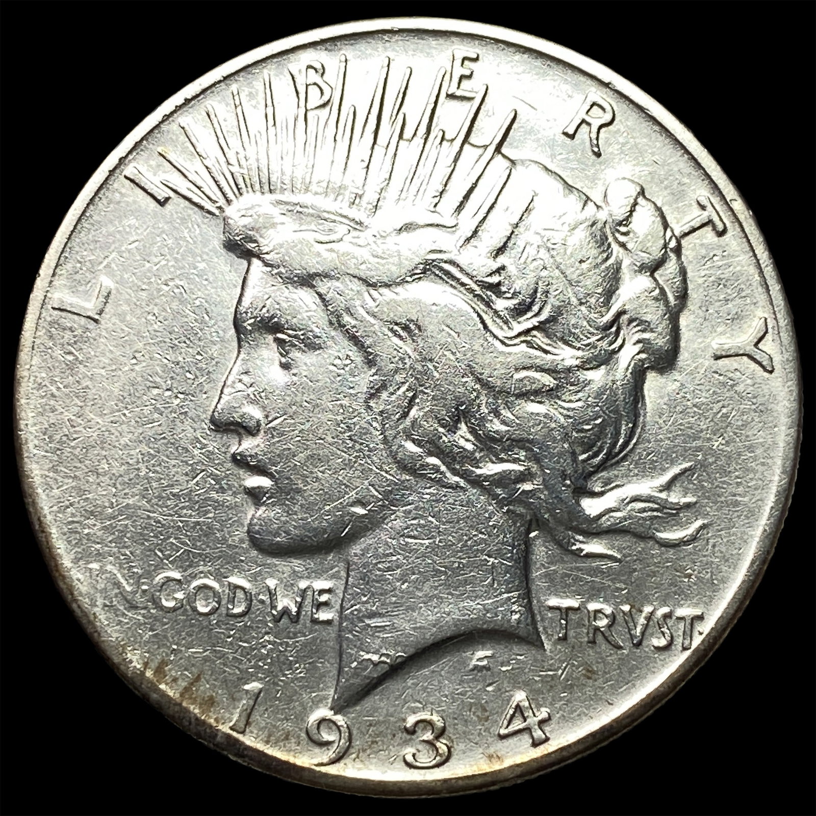 1934-S Silver Peace Dollar CLOSELY UNCIRCULATED: 1934-S Silver Peace Dollar CLOSELY UNCIRCULATED