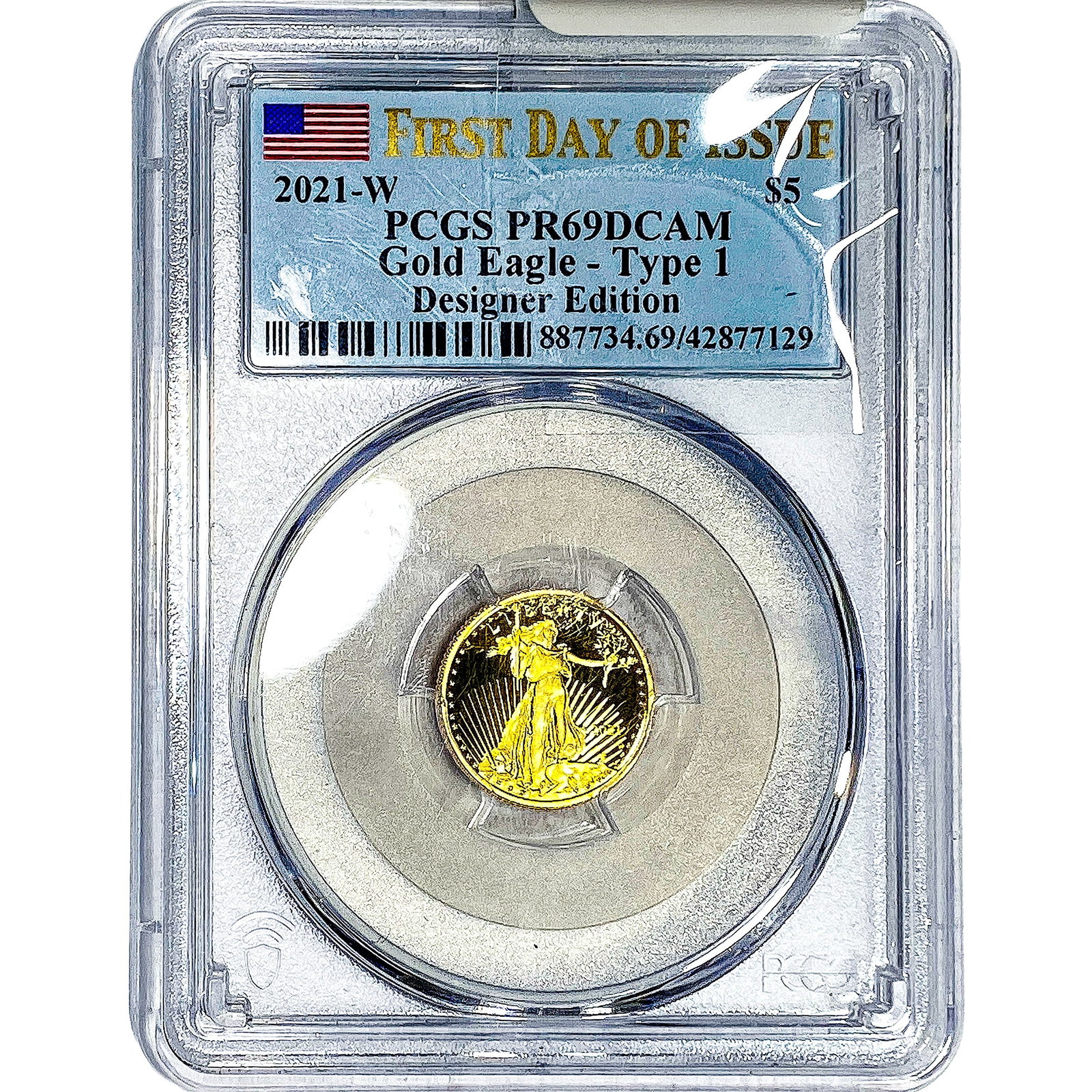 2021-W 1/10oz $5 Gold Eagle Type 1 PCGS PR69 DCAM (1 of 4)