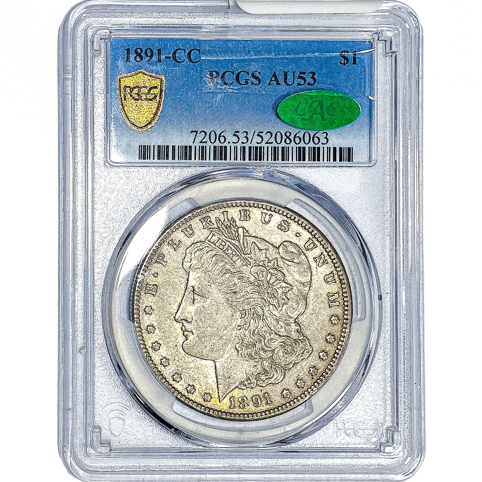 1891-CC CAC Morgan Silver Dollar PCGS AU53 (1 of 4)