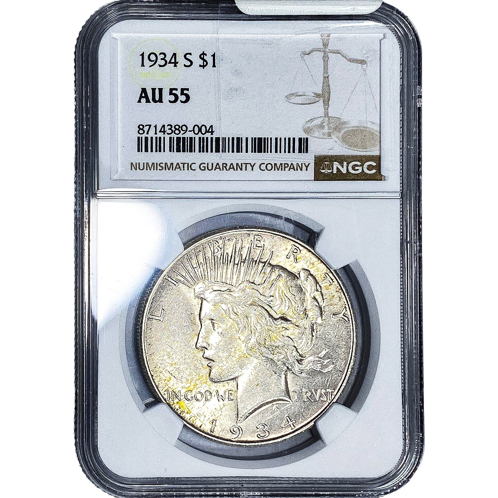 1934-S Silver Peace Dollar NGC AU55 (1 of 4)