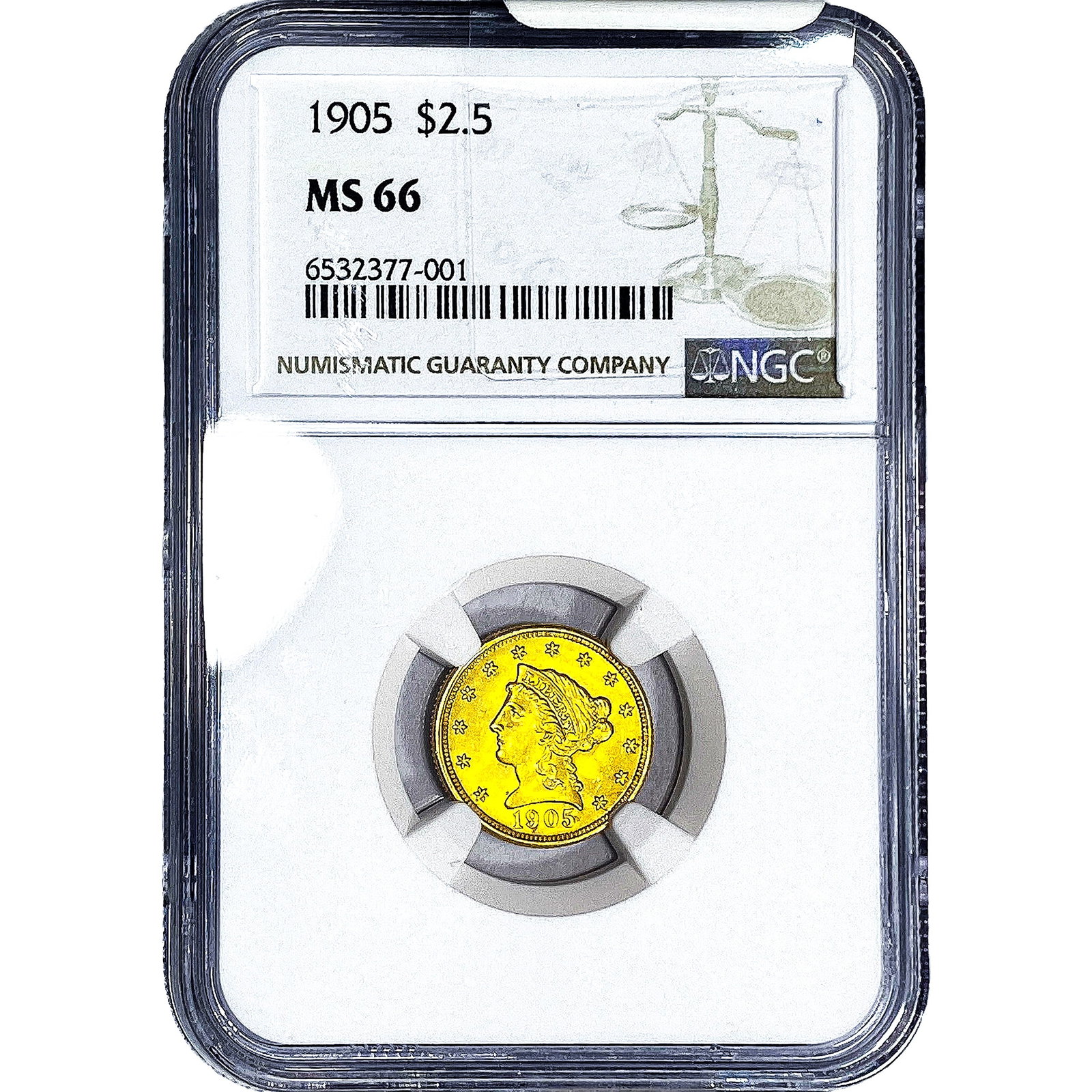 1905 $2.50 Gold Quarter Eagle NGC MS66 (1 of 4)