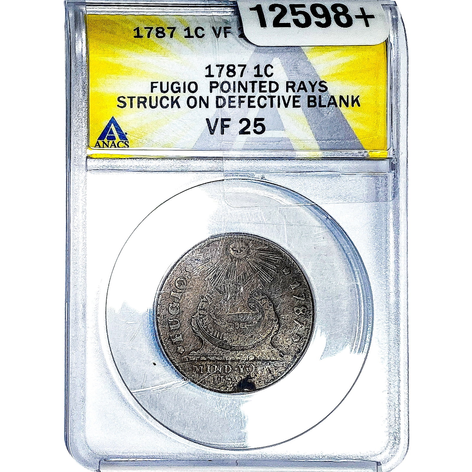 1787 Fugio Cent ANACS VG25 Pointed Rays (1 of 4)
