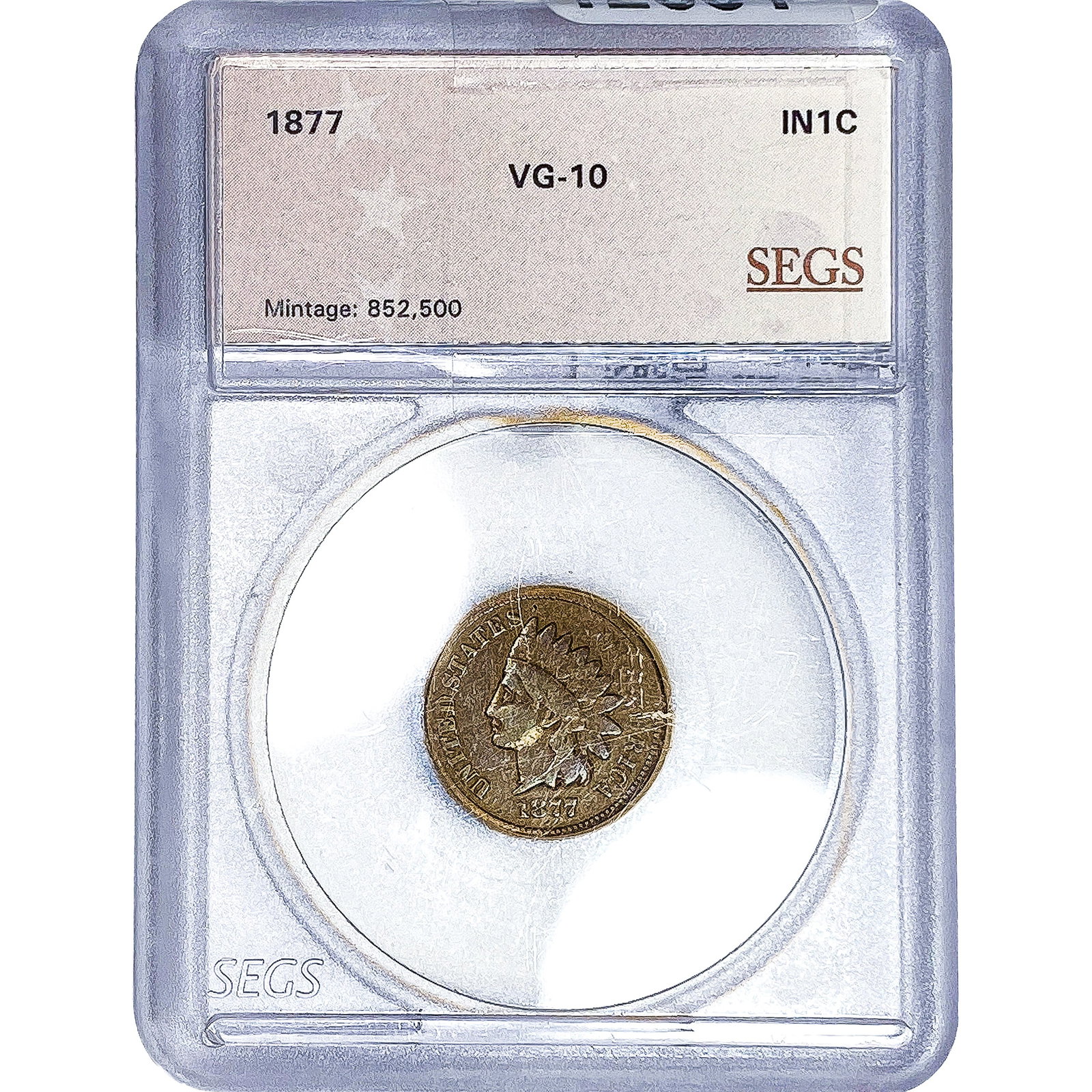 1877 Indian Head Cent SEGS VG10 (1 of 4)