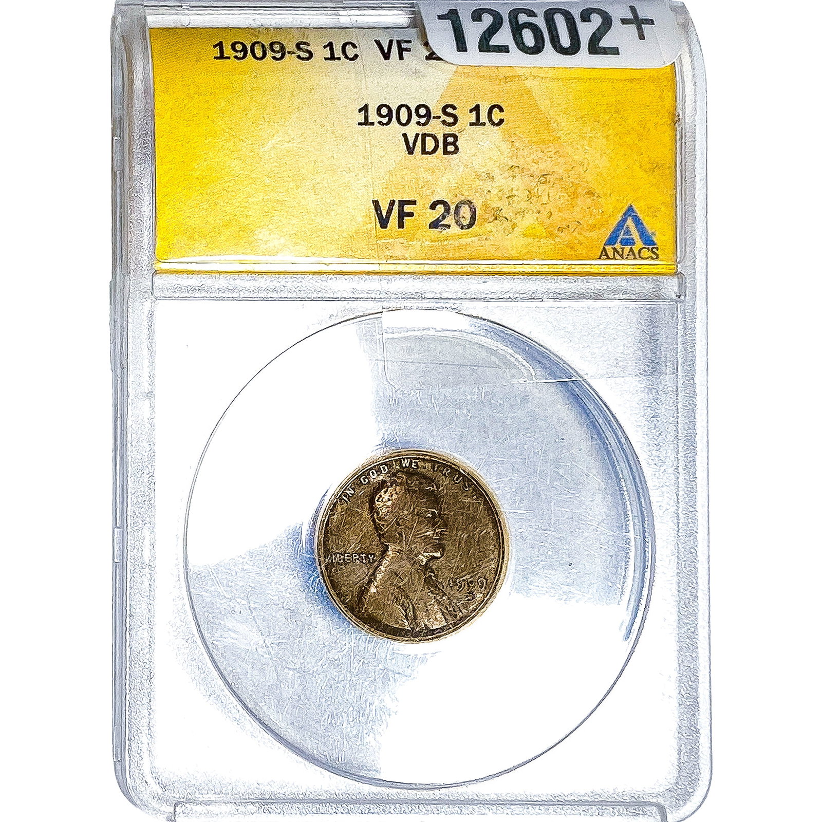 1909-S Wheat Cent ANACS VF20 VDB (1 of 4)