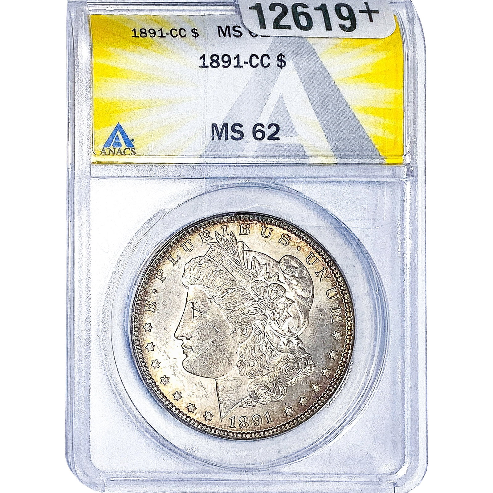 1891-CC Morgan Silver Dollar ANACS MS62: 1891-CC Morgan Silver Dollar ANACS MS62