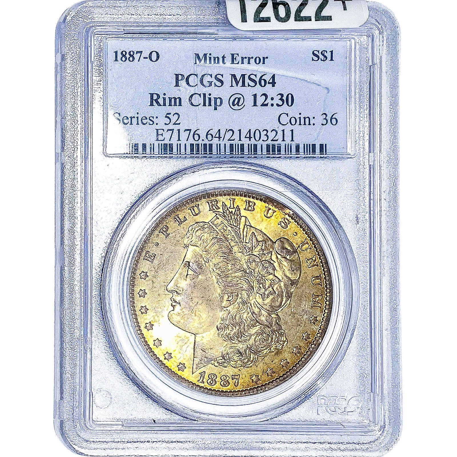 1887-O Morgan Silver Dollar PCGS MS64 Rim Clip@12:30 (1 of 4)