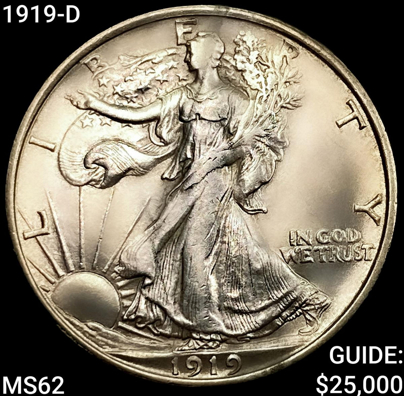 1919-D Walking Liberty Half Dollar UNCIRCULATED: 1919-D Walking Liberty Half Dollar UNCIRCULATED