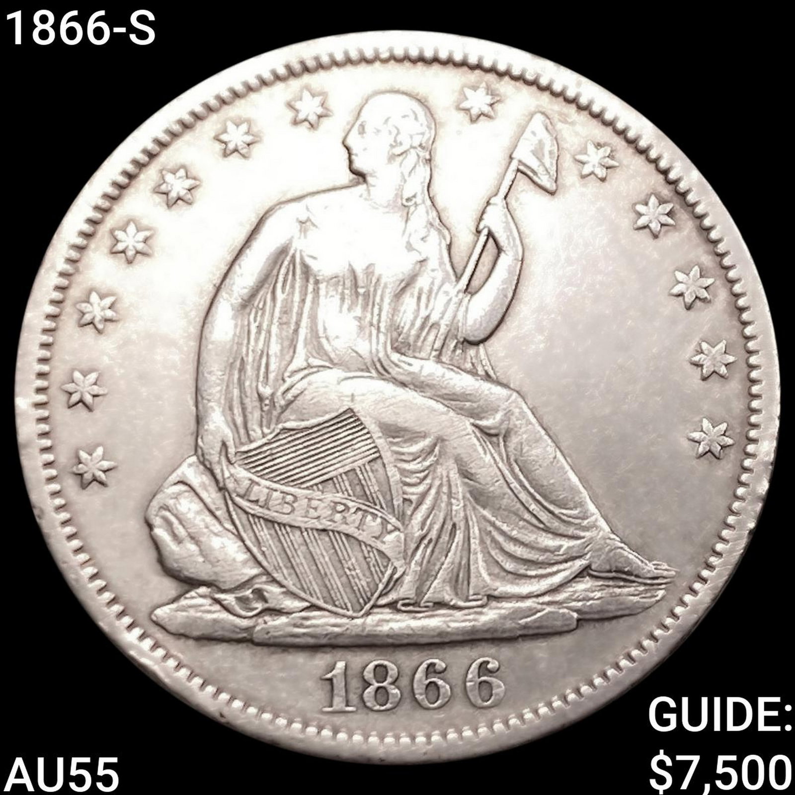 1866-S Seated Liberty Half Dollar HIGH GRADE (1 of 2)