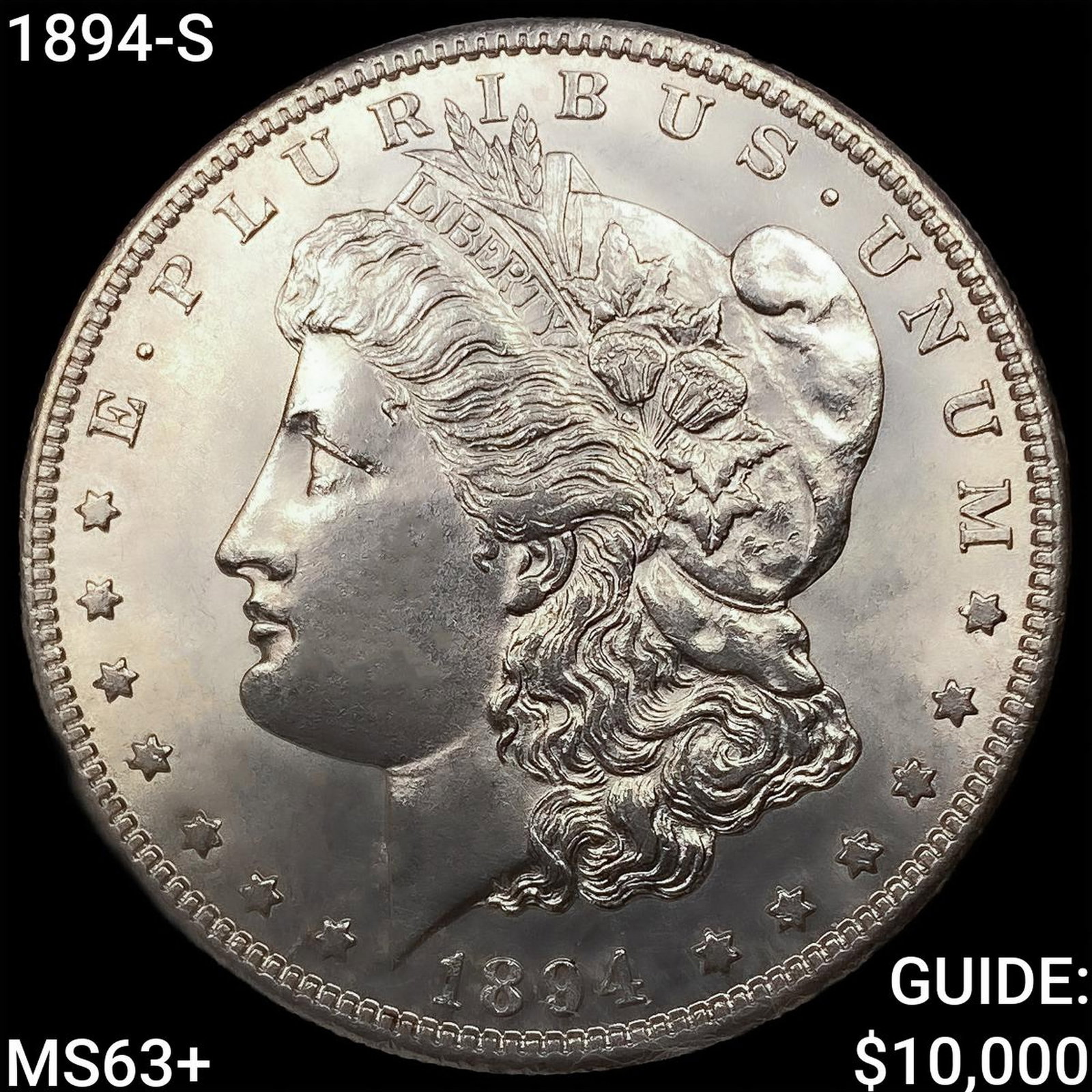 1894-S Morgan Silver Dollar CHOICE BU+: 1894-S Morgan Silver Dollar CHOICE BU+