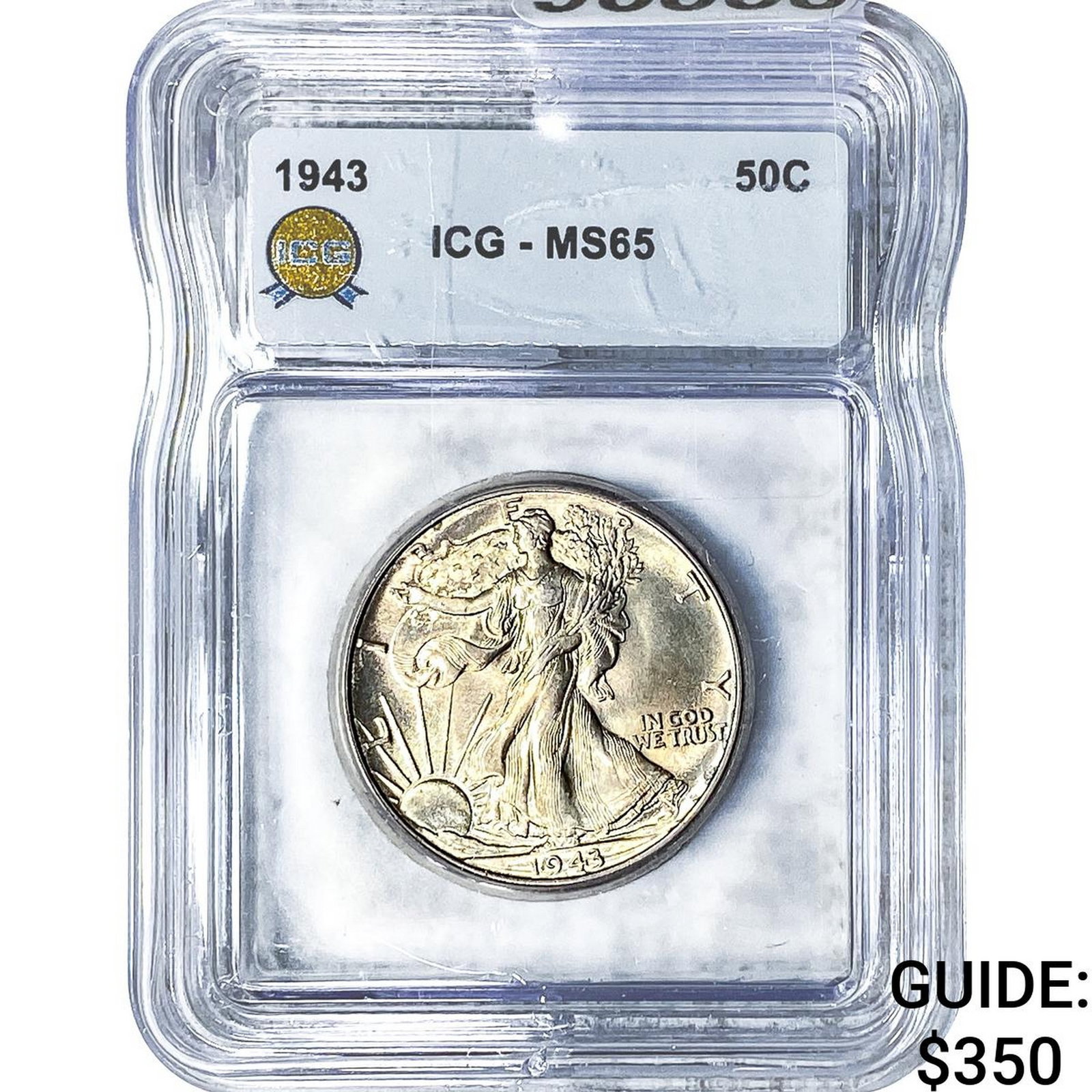 1943 Walking Liberty Half Dollar ICG MS65: 1943 Walking Liberty Half Dollar ICG MS65