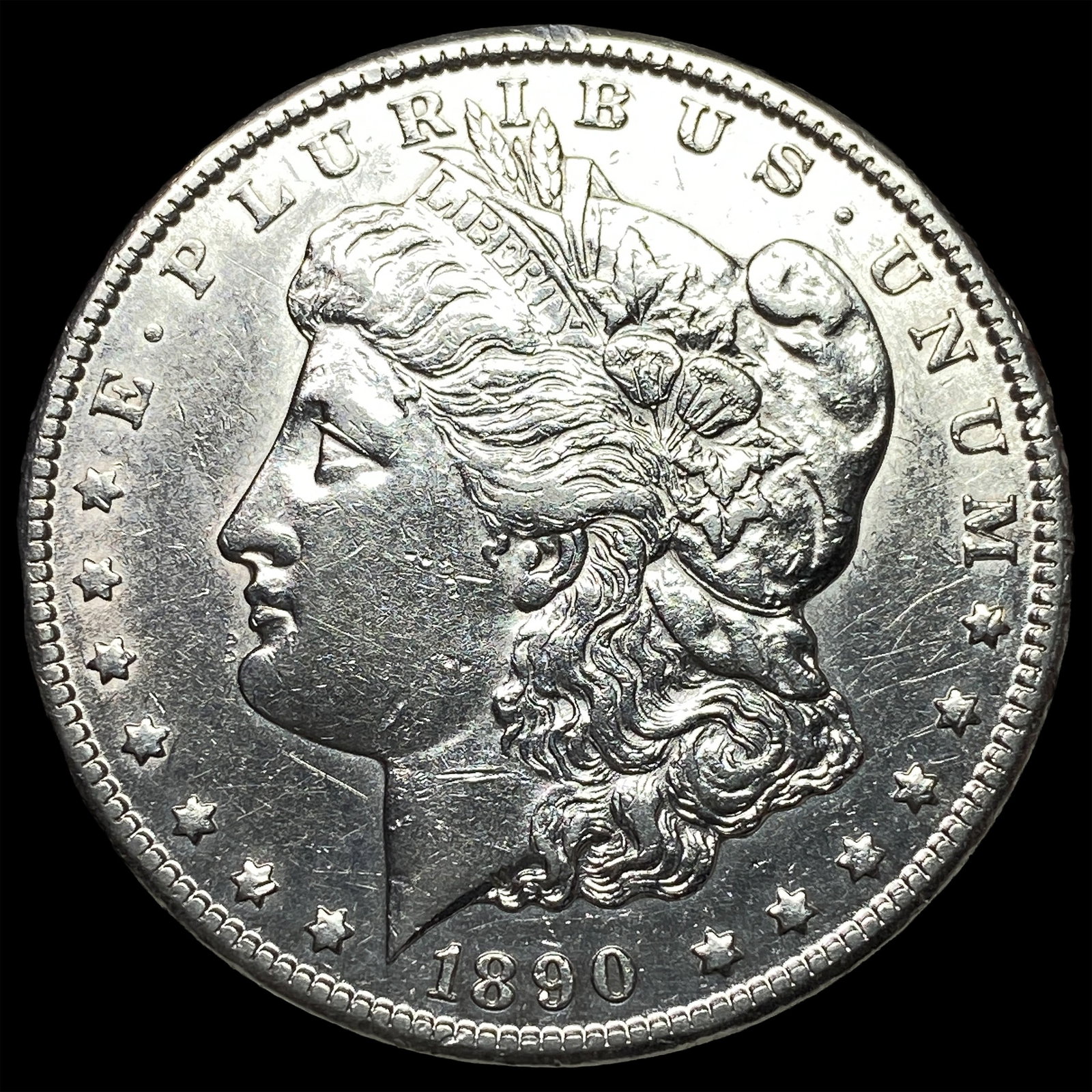 1890-CC Silver Morgan Dollar CLOSELY UNCIRCULATED: 1890-CC Silver Morgan Dollar CLOSELY UNCIRCULATED