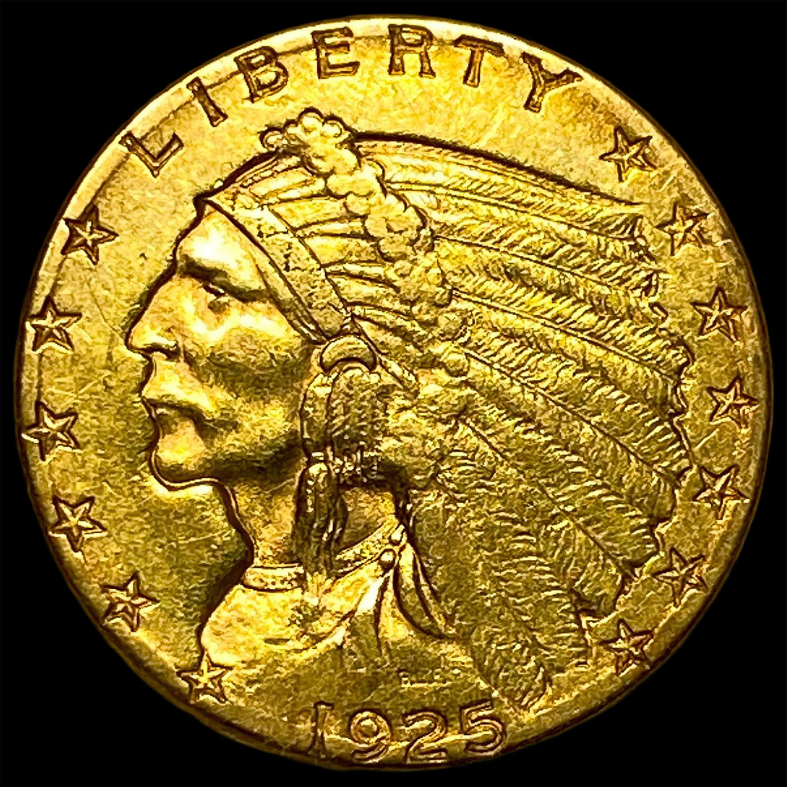 1925 Indian Head Gold $2.50 Quarter Eagle CHOICE AU (1 of 2)