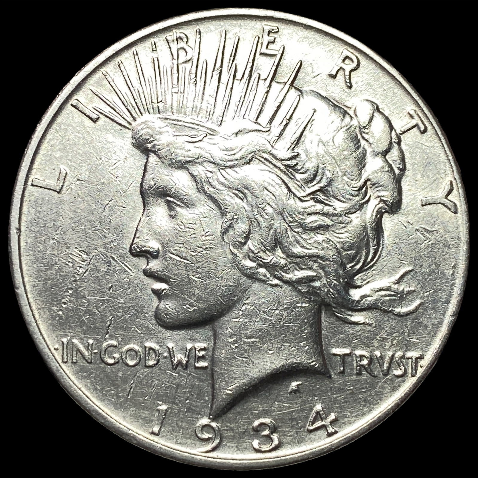 1934 Peace Silver Dollar CLOSELY UNCIRCULATED: 1934 Peace Silver Dollar CLOSELY UNCIRCULATED