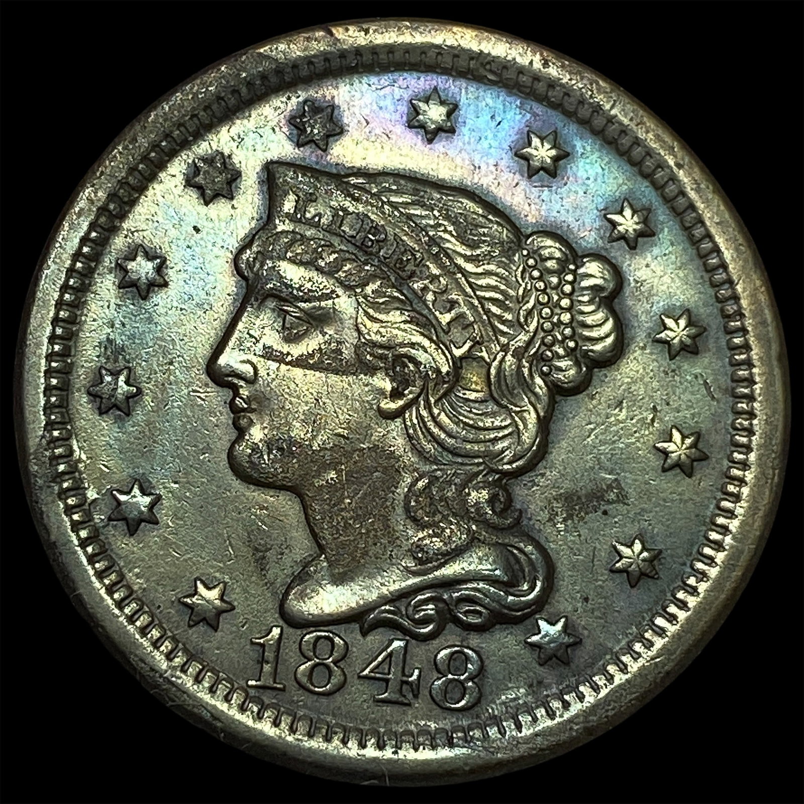 1848 Braided Hair Large Cent CHOICE AU (1 of 2)