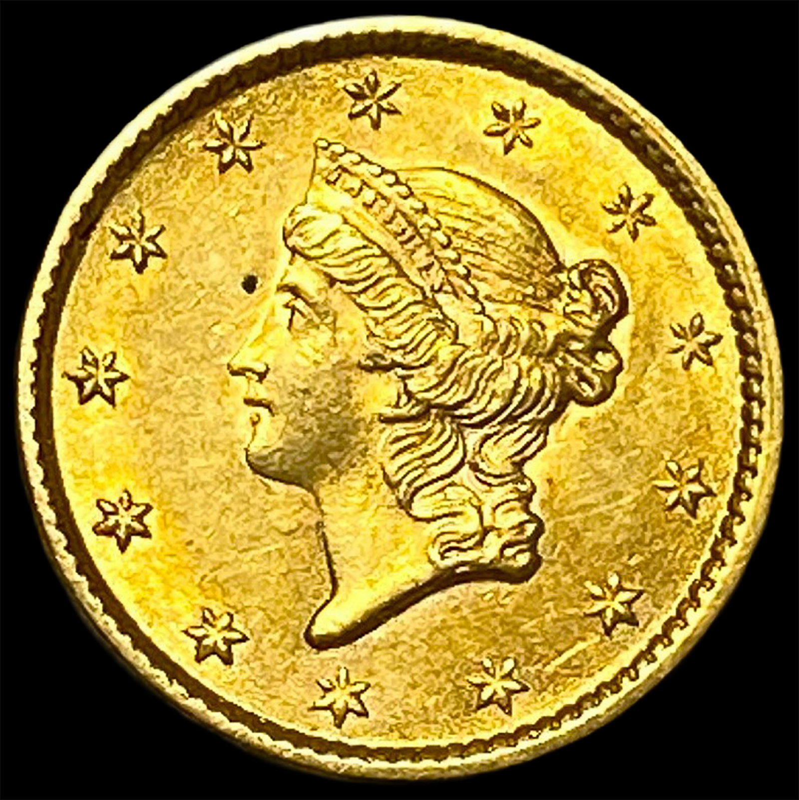 1853 Gold $1 Liberty Head GEM BU: 1853 Gold $1 Liberty Head GEM BU