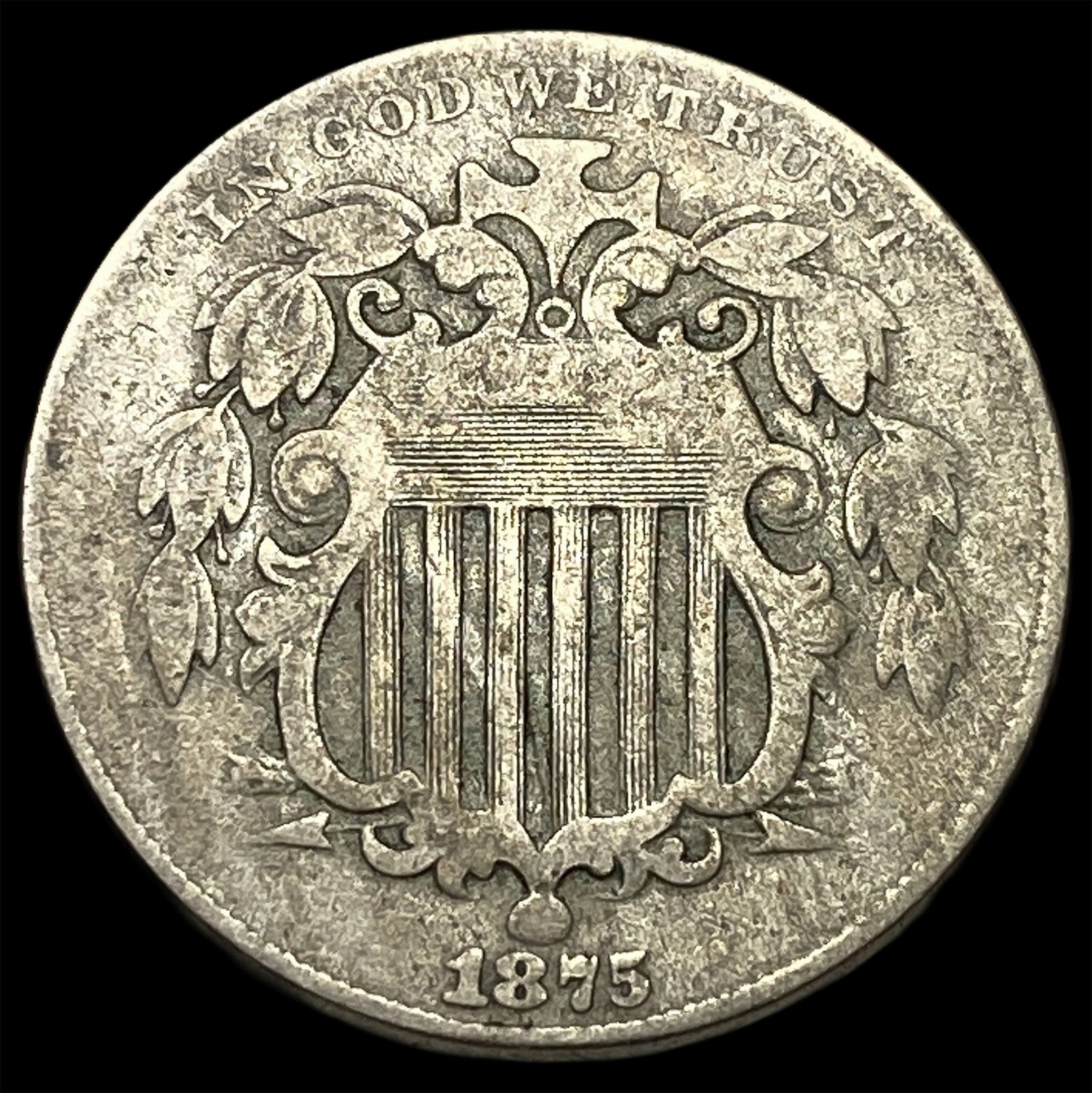 1875 Shield Nickel ABOUT UNCIRCULATED (1 of 2)