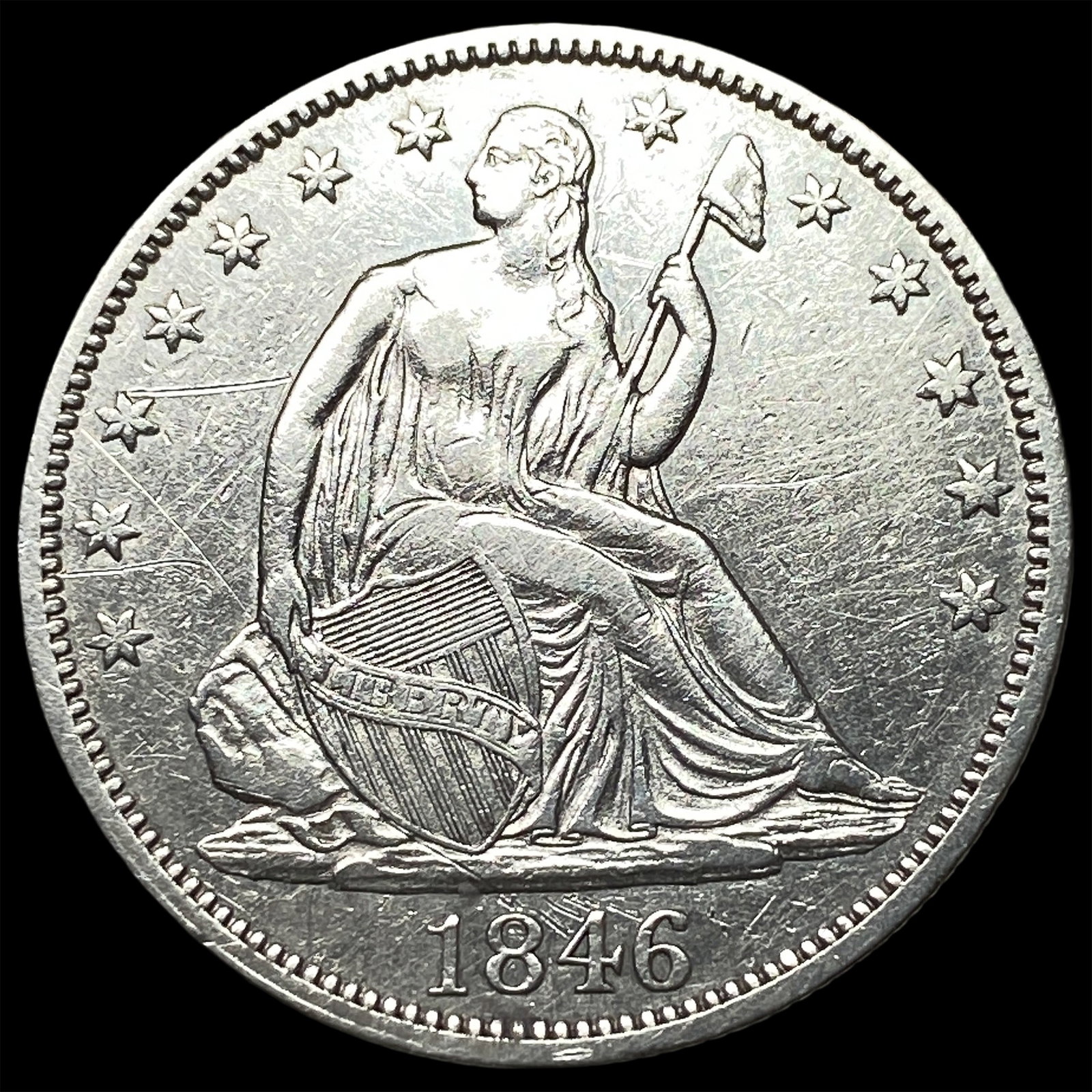 1846 Silver Half Dollar (Seated Liberty) HIGH GRADE: 1846 Silver Half Dollar (Seated Liberty) HIGH GRADE
