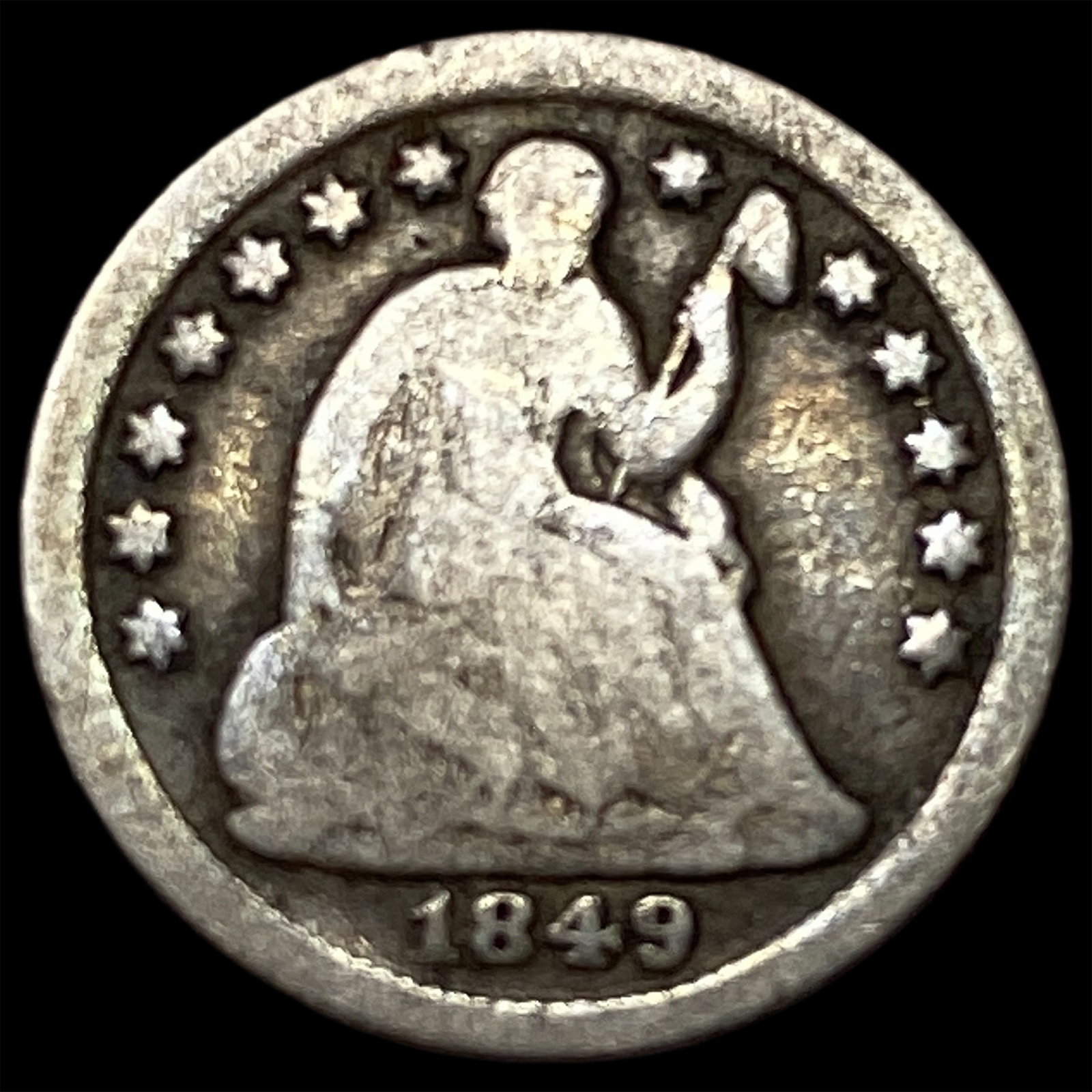 1849-O Silver Half Dime LIGHTLY CIRCULATED: 1849-O Silver Half Dime LIGHTLY CIRCULATED