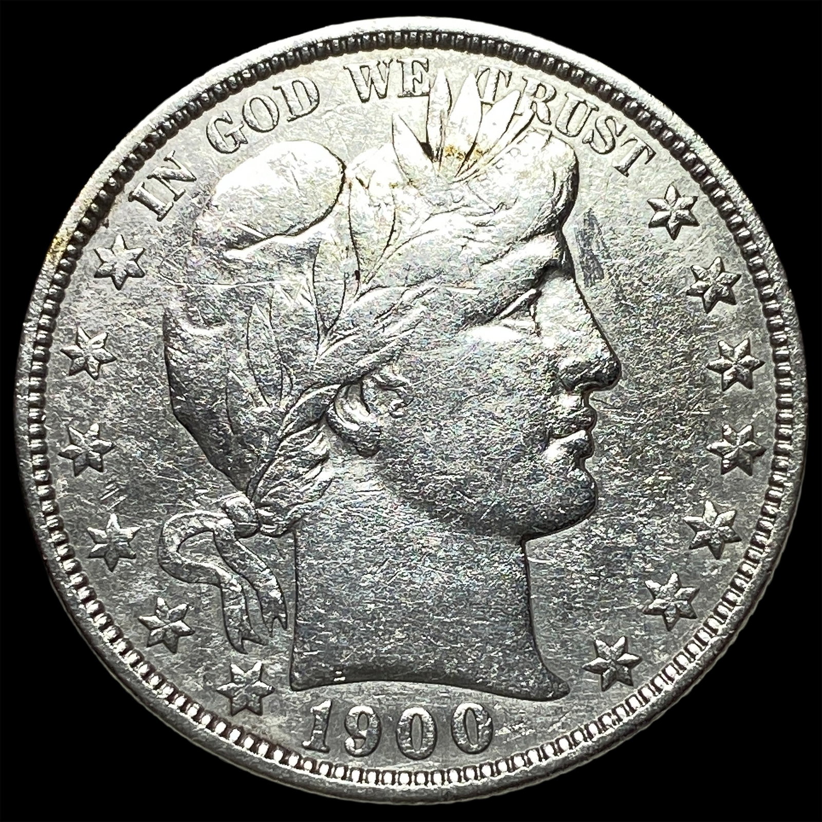 1900-O Silver Barber Half Dollar CLOSELY UNCIRCULATED: 1900-O Silver Barber Half Dollar CLOSELY UNCIRCULATED