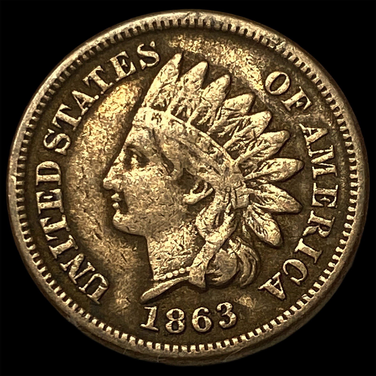 1863 Indian Head Cent CLOSELY UNCIRCULATED: 1863 Indian Head Cent CLOSELY UNCIRCULATED