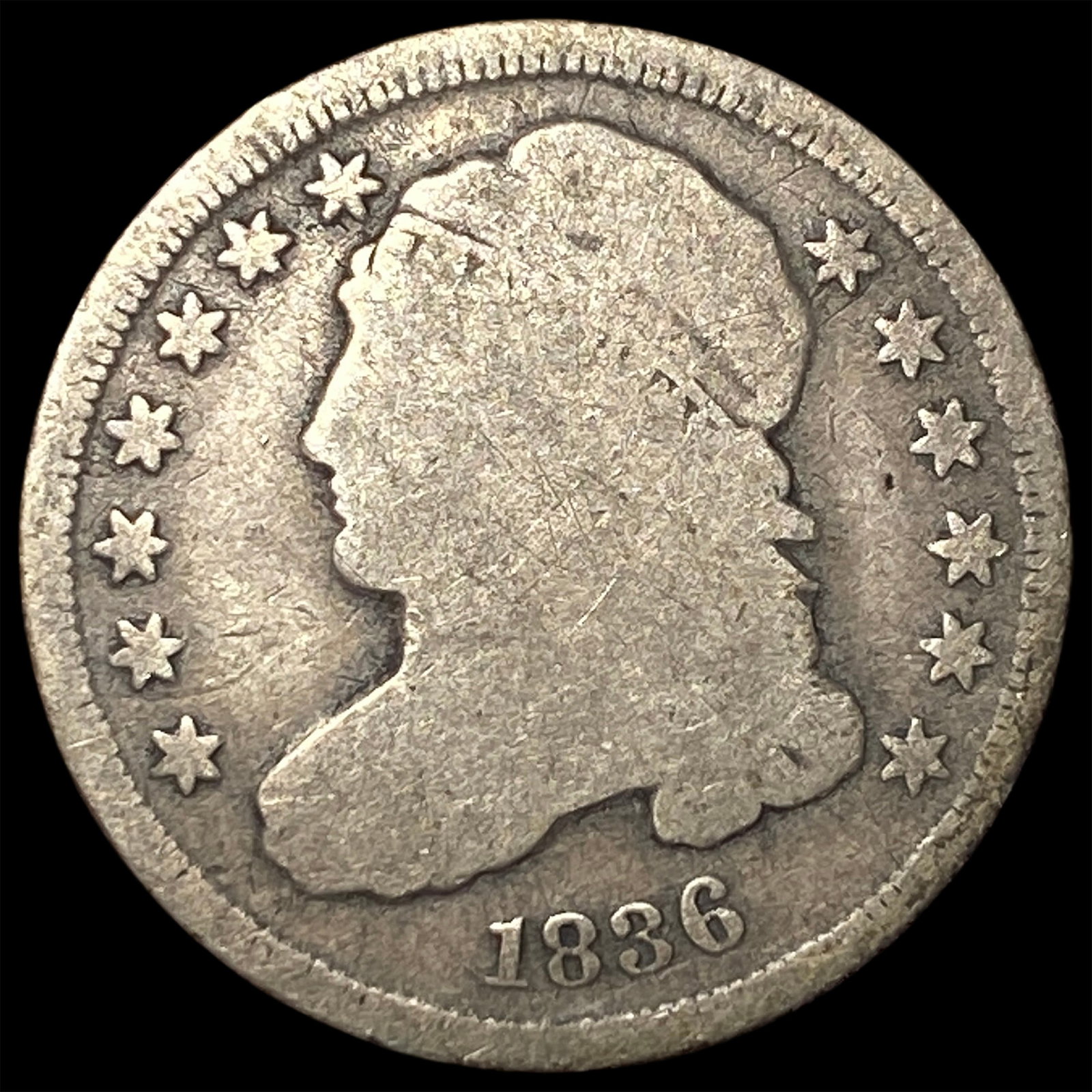 1836 Capped Bust Dime LIGHTLY CIRCULATED (1 of 2)