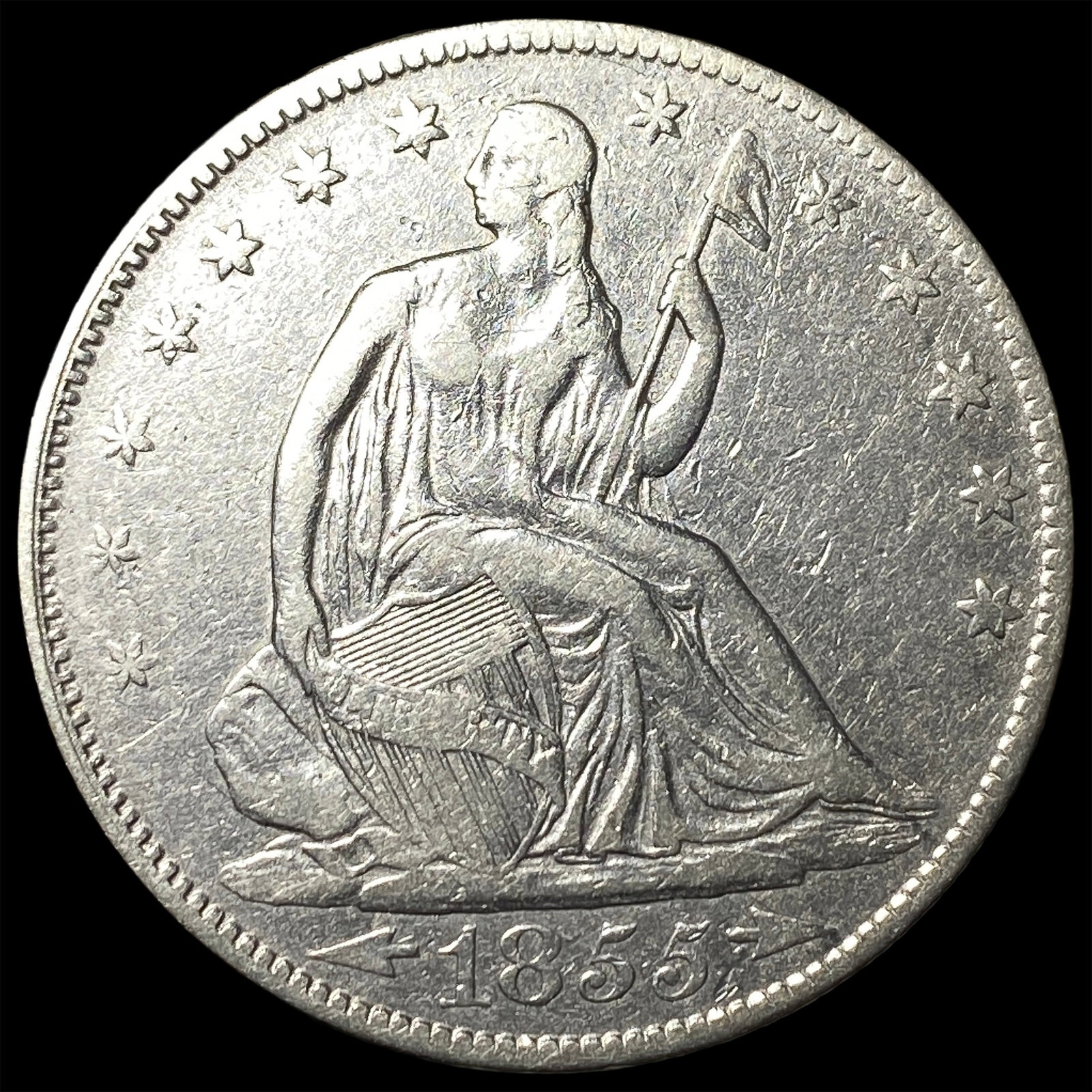 1855 Seated Liberty Half Dollar CLOSELY UNCIRCULATED (1 of 2)