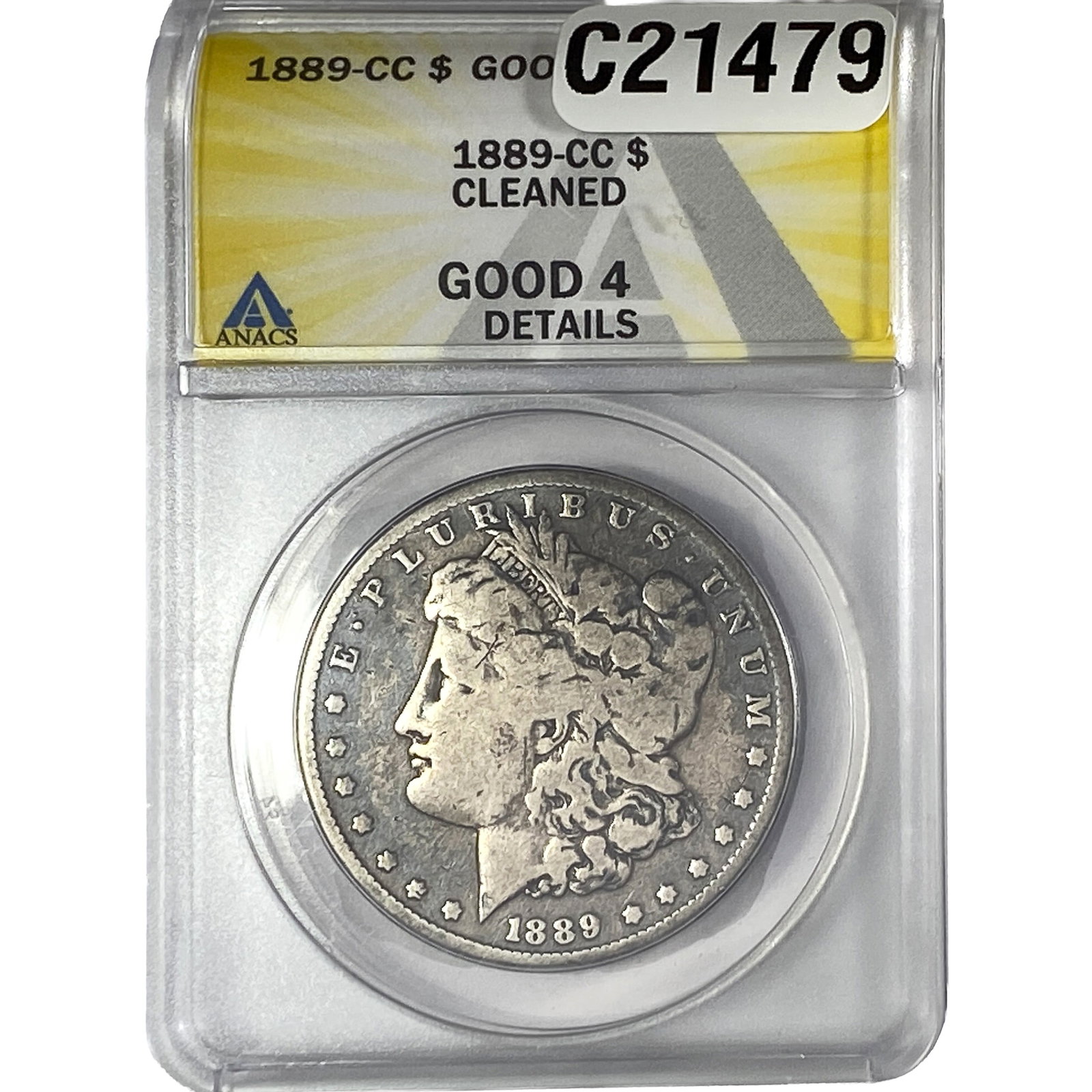 1889-CC Morgan Silver Dollar ANACS GOOD4: 1889-CC Morgan Silver Dollar ANACS GOOD4