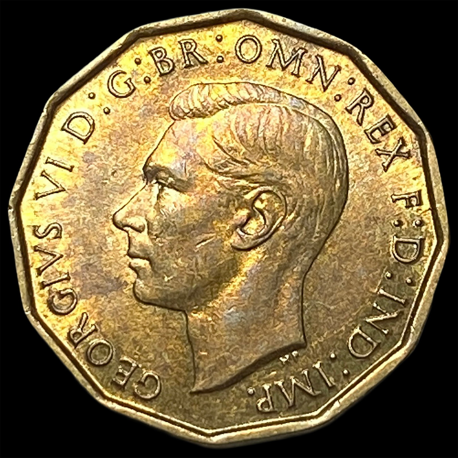 1943 Great Britain Brass 3 Pence (1 of 2)