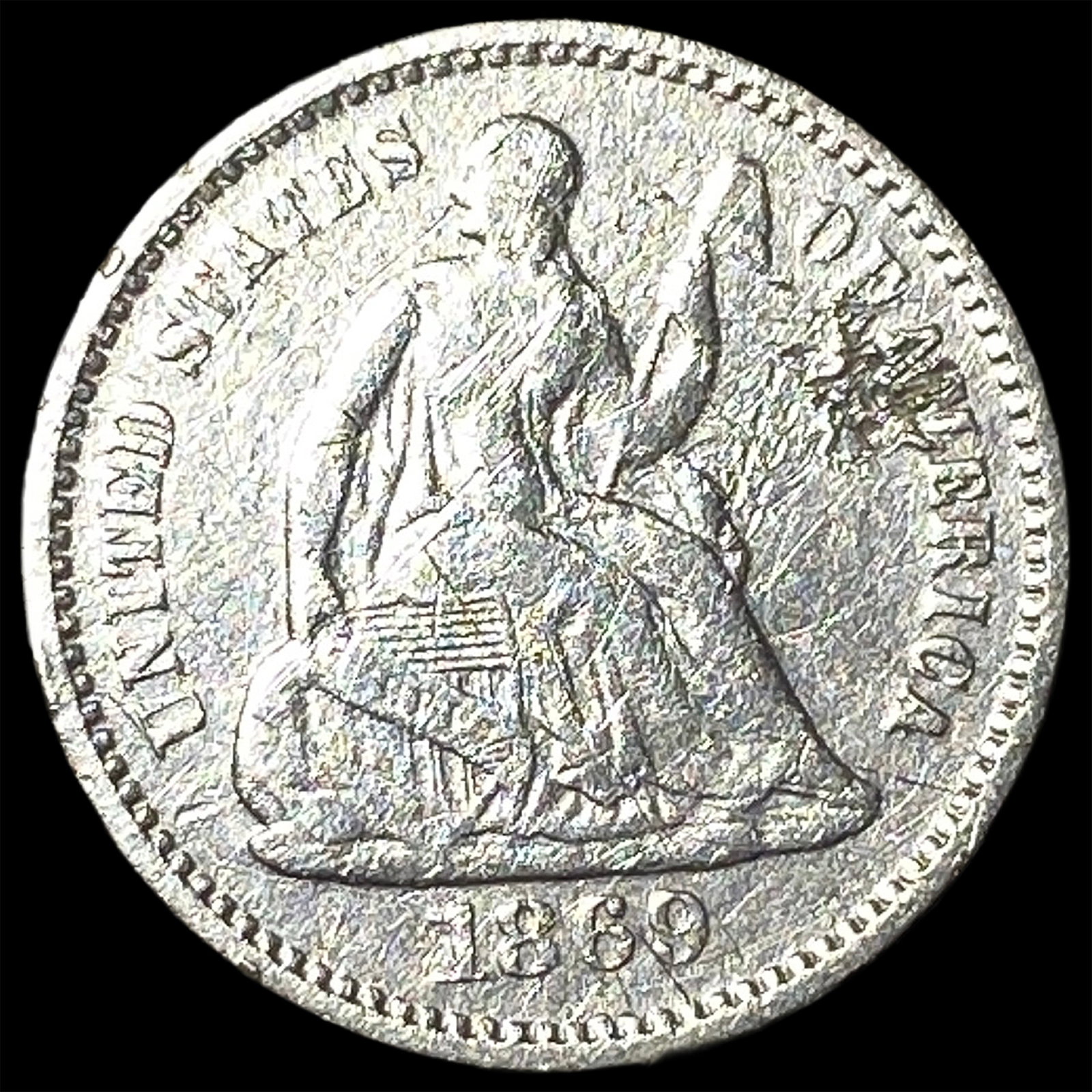 1869 Silver Half Dime LIGHTLY CIRCULATED: 1869 Silver Half Dime LIGHTLY CIRCULATED