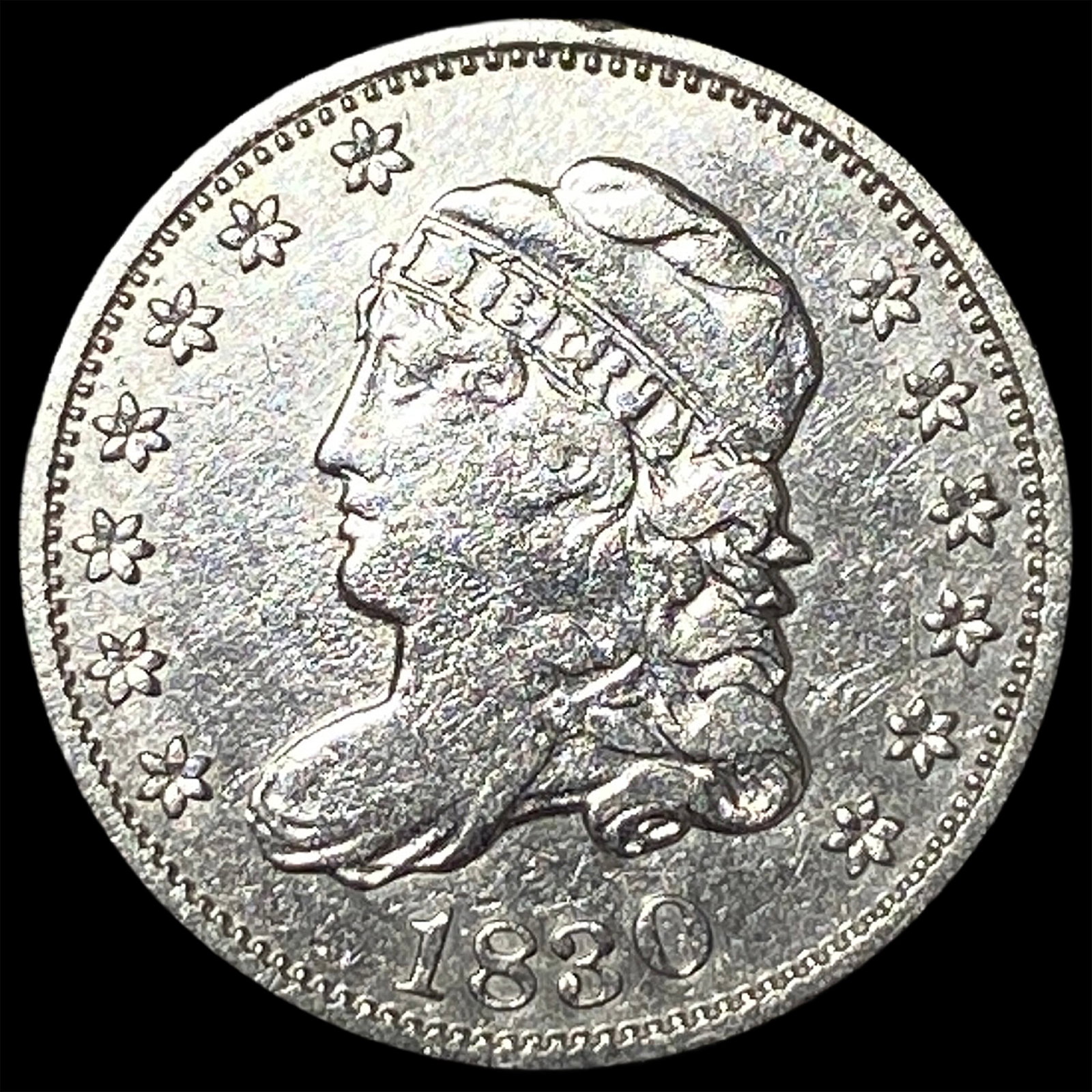 1830 Capped Bust Silver Half Dime CLOSELY UNCIRCULATED: 1830 Capped Bust Silver Half Dime CLOSELY UNCIRCULATED
