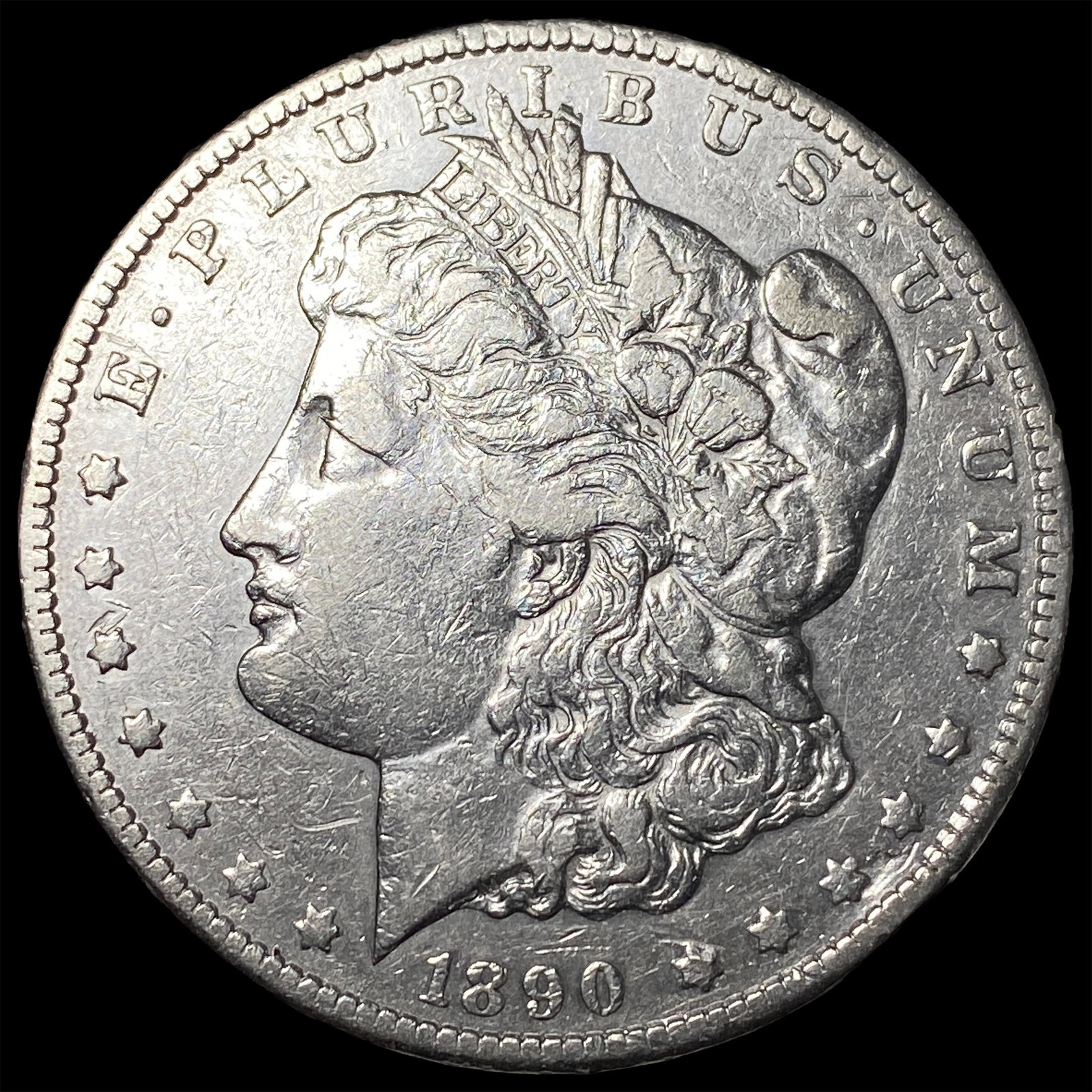 1890-CC Silver Morgan Dollar CLOSELY UNCIRCULATED: 1890-CC Silver Morgan Dollar CLOSELY UNCIRCULATED