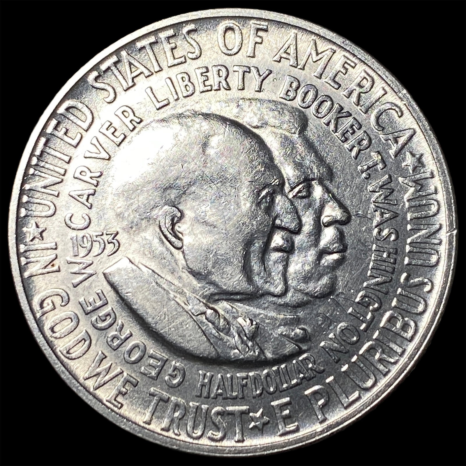 1953 Silver Half Dollar Booker T. Washington-Carver GEM BU (1 of 2)