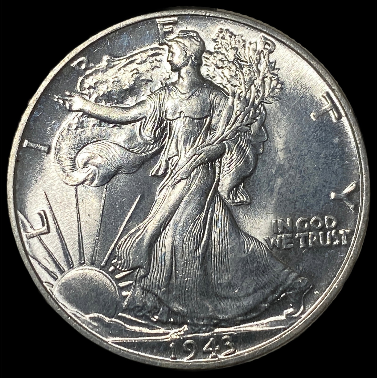 1943 Silver Walking Liberty Half Dollar GEM BU (1 of 2)
