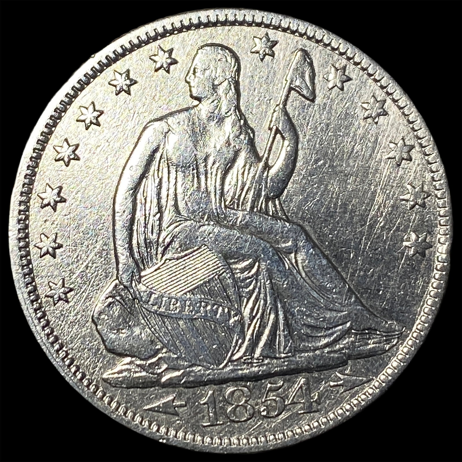 1854 Arrows Seated Liberty Half Dollar CLOSELY UNCIRCULATED (1 of 2)