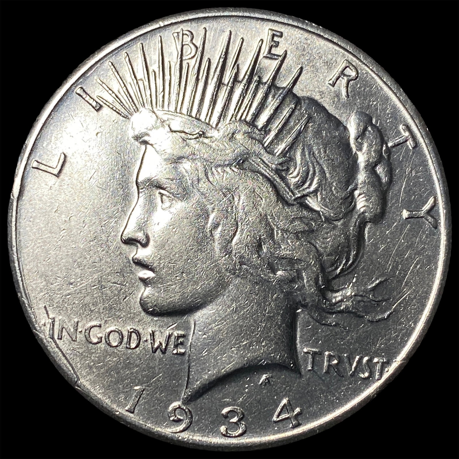 1934 Peace Silver Dollar CHOICE AU: 1934 Peace Silver Dollar CHOICE AU