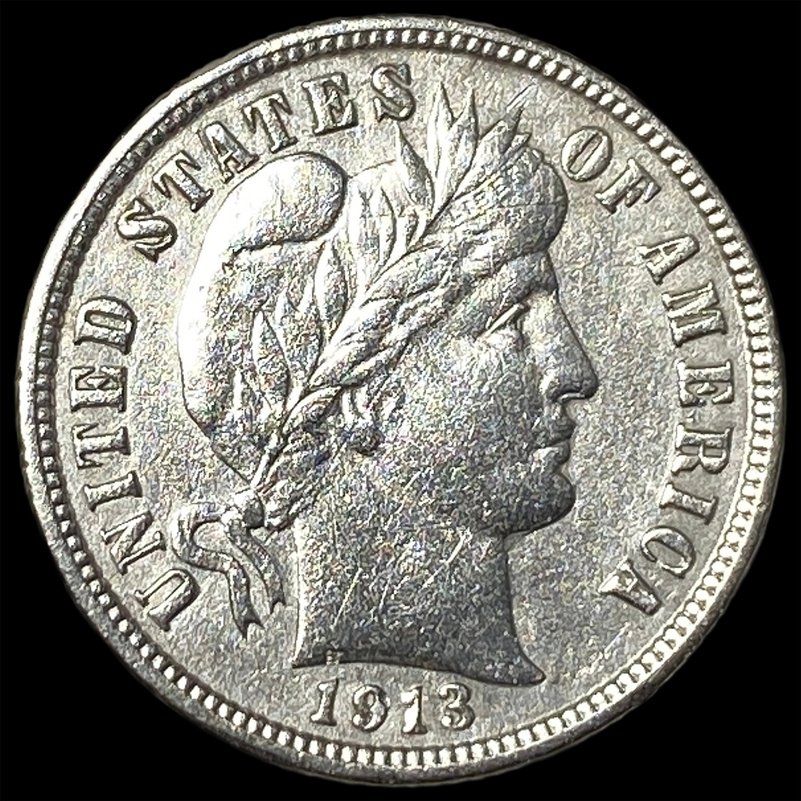 1913 Barber Dime ABOUT UNCIRCULATED: 1913 Barber Dime ABOUT UNCIRCULATED