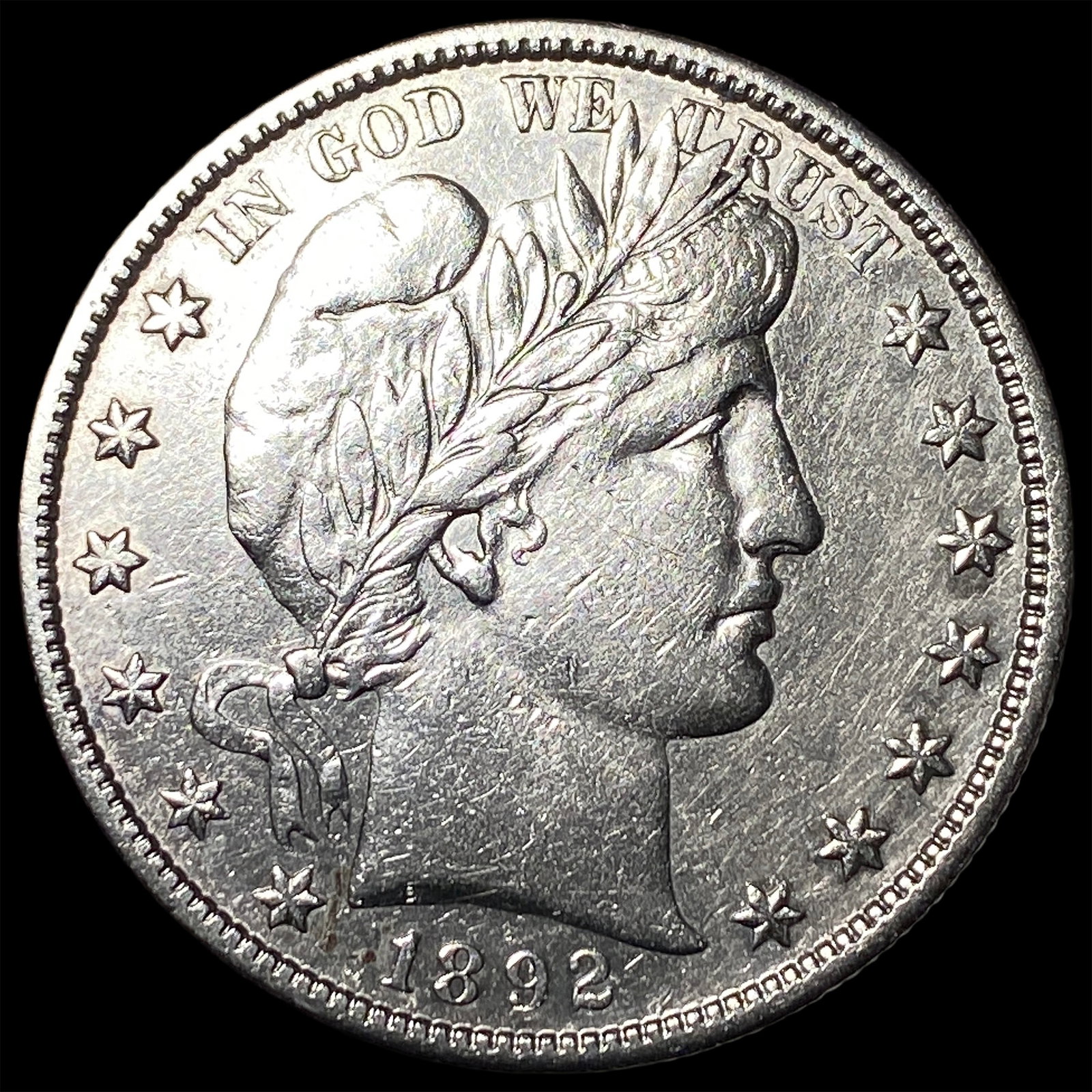 1892-S Silver Half Dollar (Barber). CHOICE AU (1 of 2)