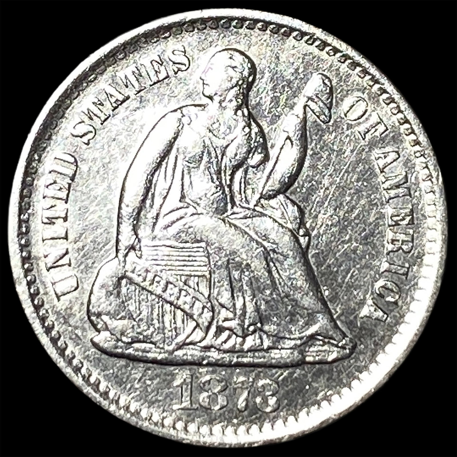 1873-S Silver Half Dime UNCIRCULATED: 1873-S Silver Half Dime UNCIRCULATED