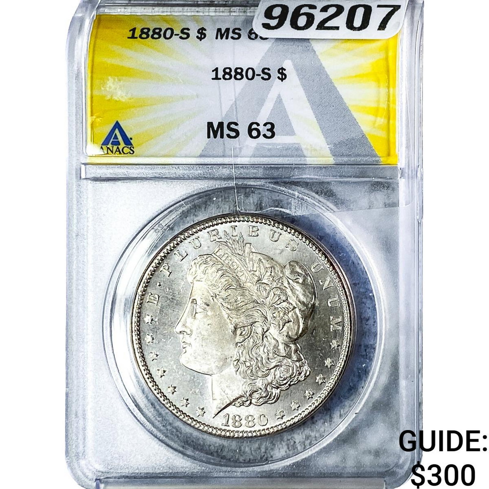 1880-S Morgan Silver Dollar ANACS MS63: 1880-S Morgan Silver Dollar ANACS MS63