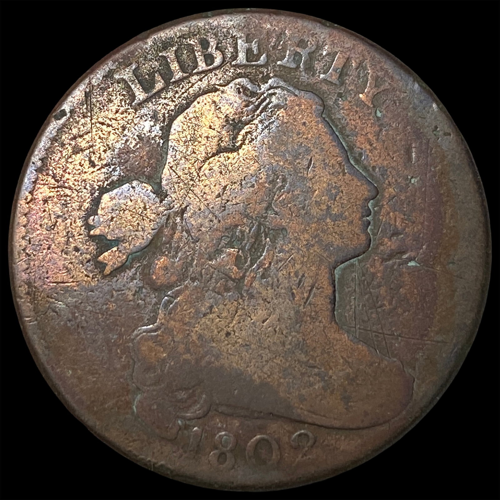 1802 Draped Bust Large Cent NICELY CIRCULATED: 1802 Draped Bust Large Cent NICELY CIRCULATED